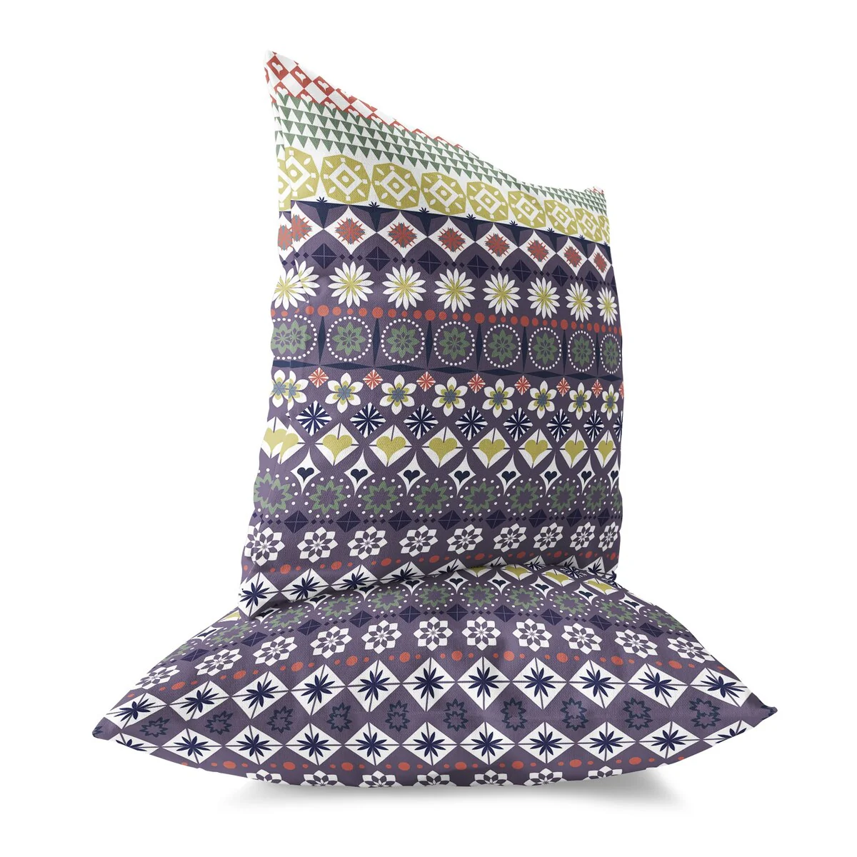 Violet And Mustered Shape Synergy Indoor/Outdoor Throw Pillow Zipper