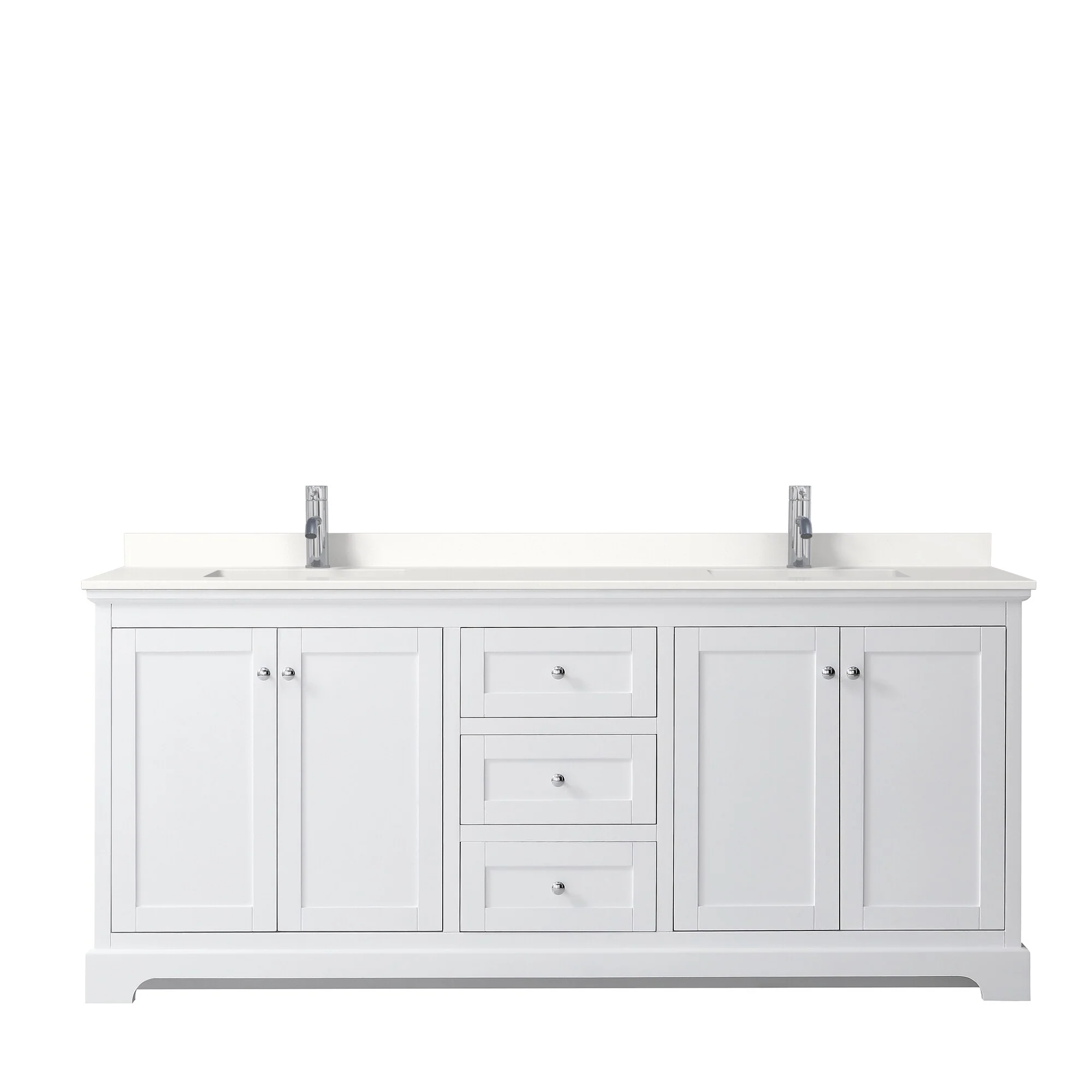 Avery 80-inch Double Vanity, Quartz Top