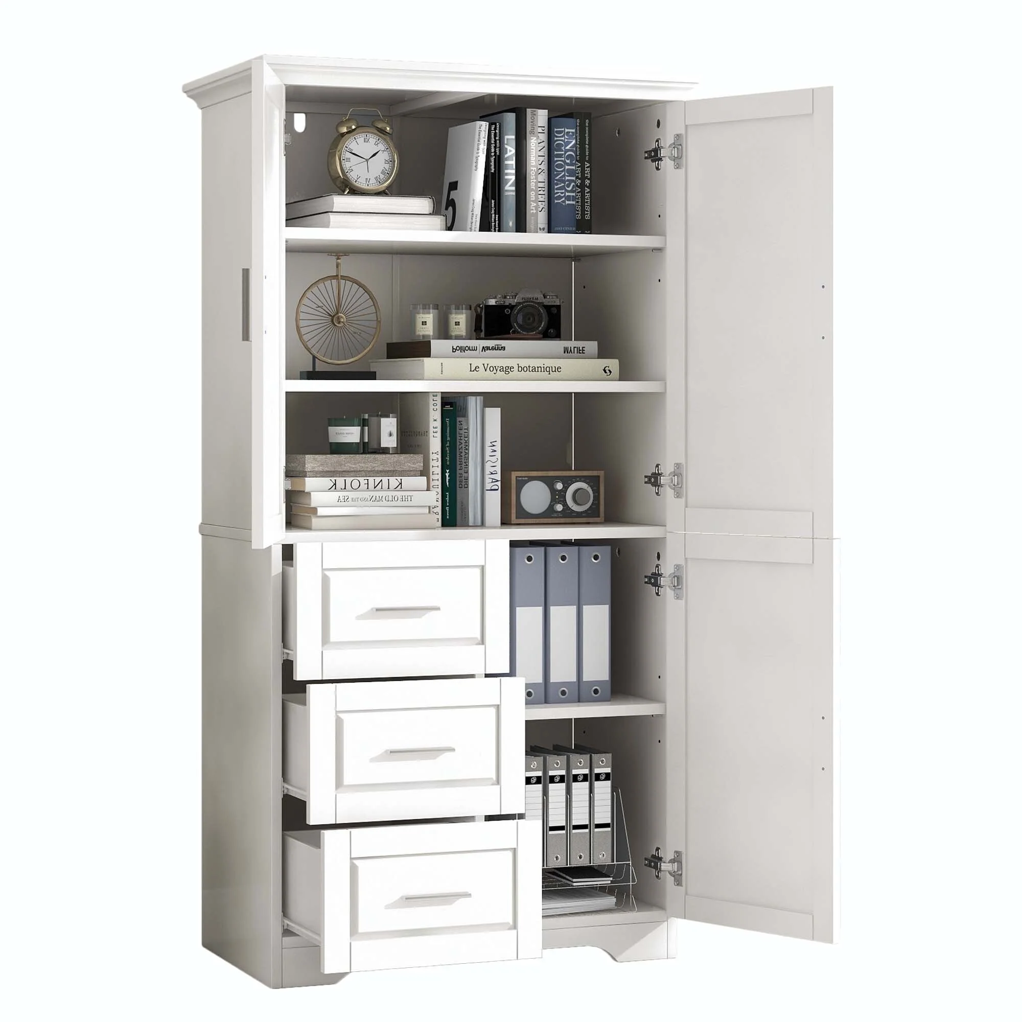 Bathroom Storage Cabinet with Drawers and Adjustable Shelf