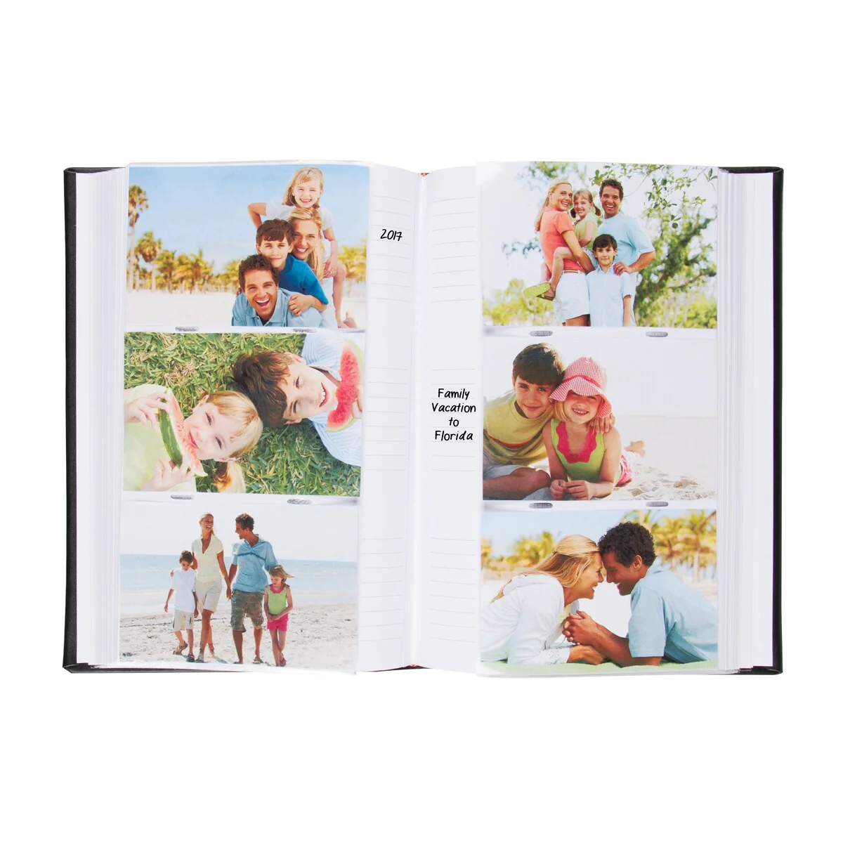 DesignOvation Debossed Black Faux Leather Photo Album (Pack of 4)