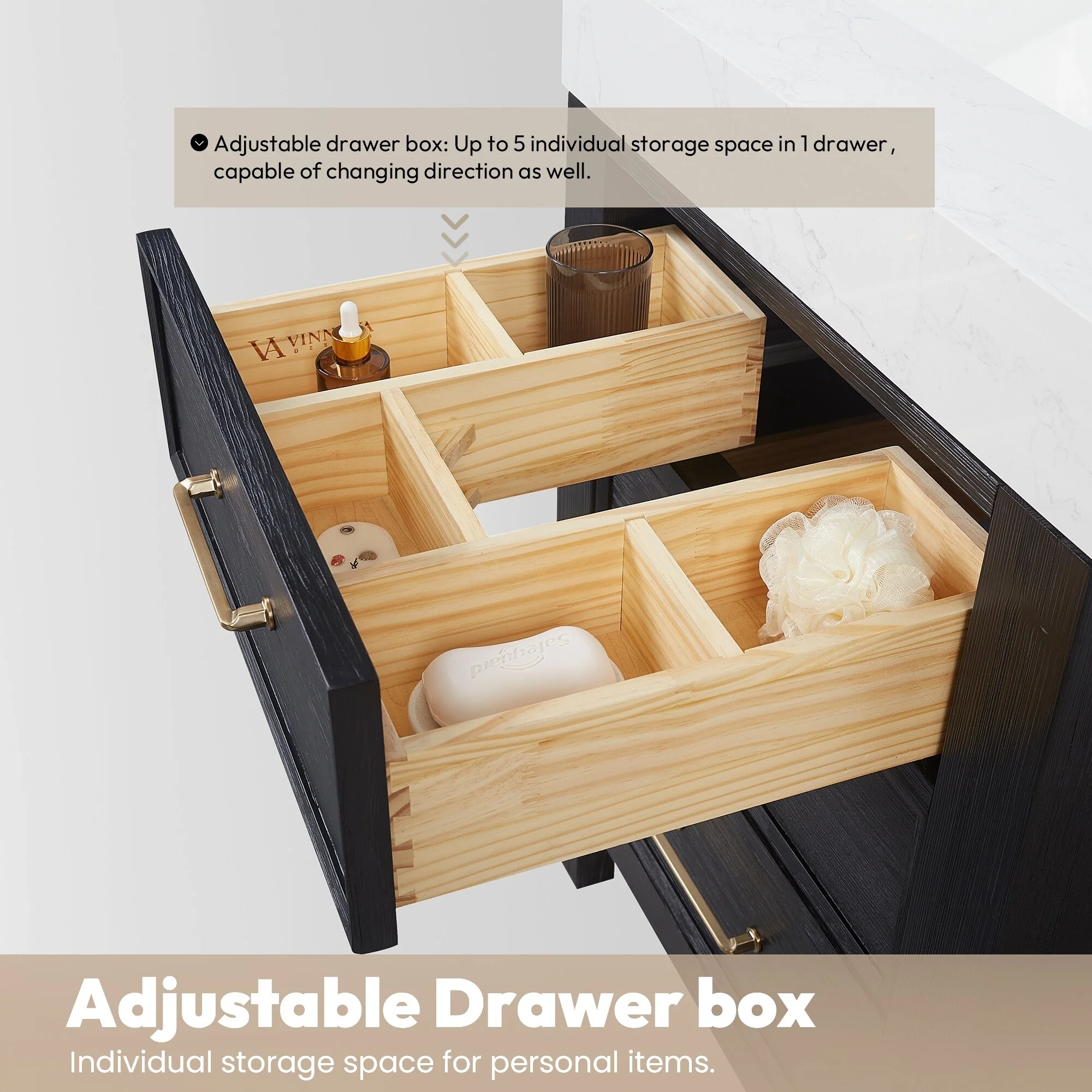 Leon 24 in. Single Bathroom Vanity with Composite Stone Top