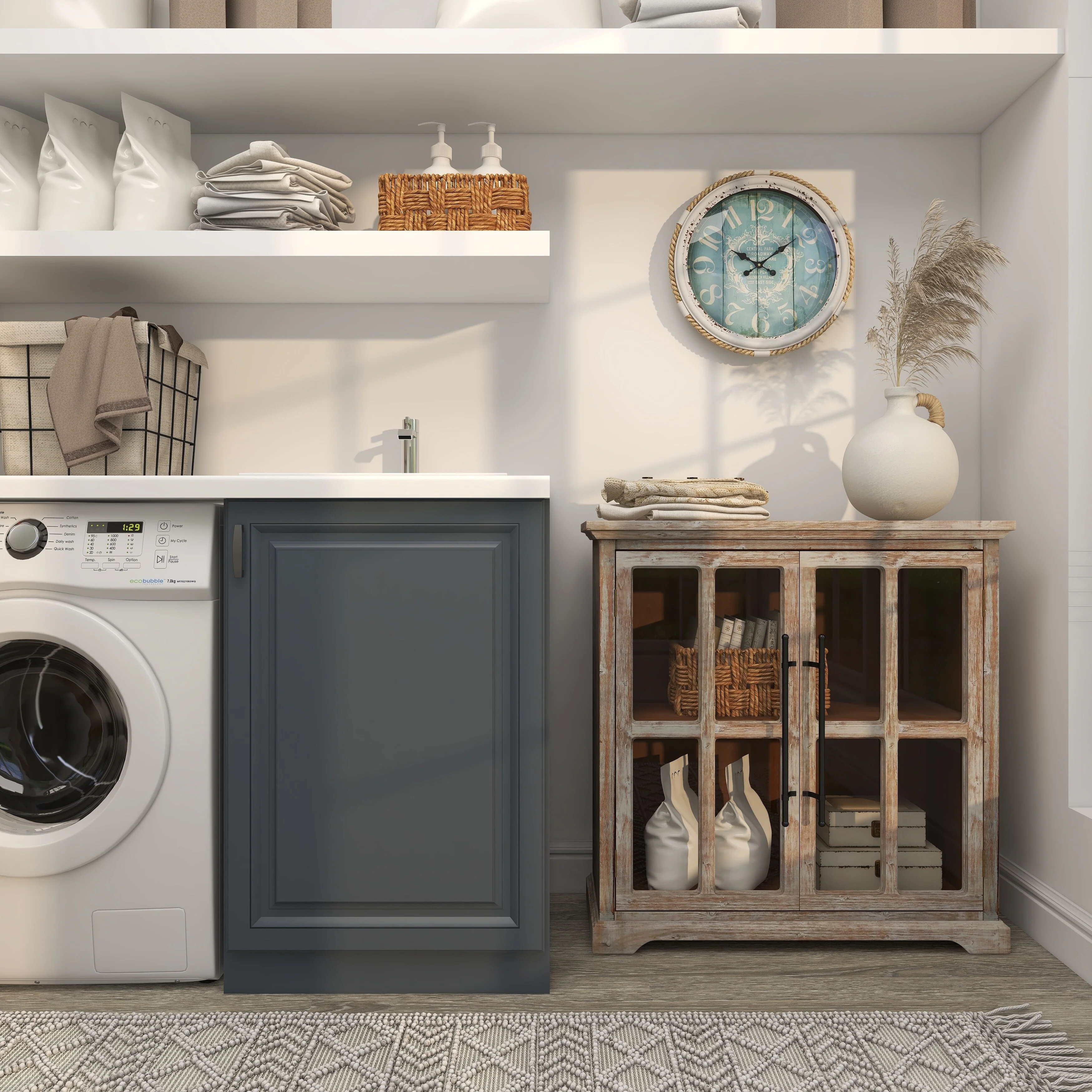 Blue Iron Coastal Wall Clock Nautical 17 x 17 x 2