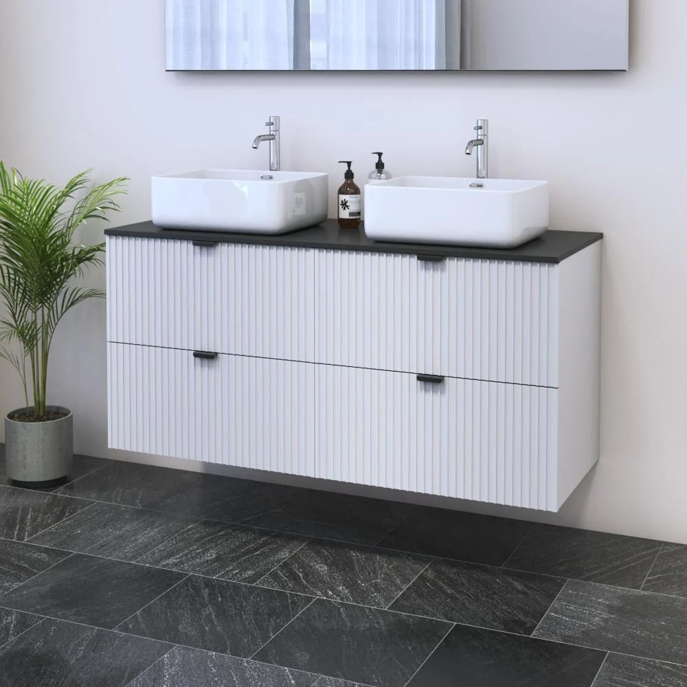 Nicole 4S 120 Double Sink Floating Bathroom Vanity (48