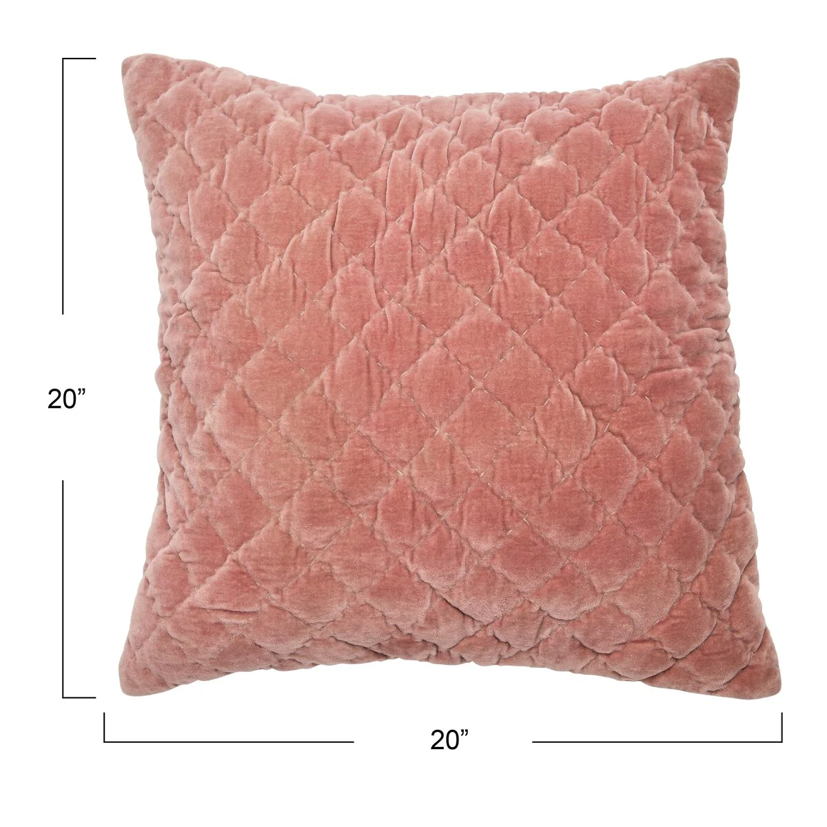 Square Quilted Velvet Pillow Cover