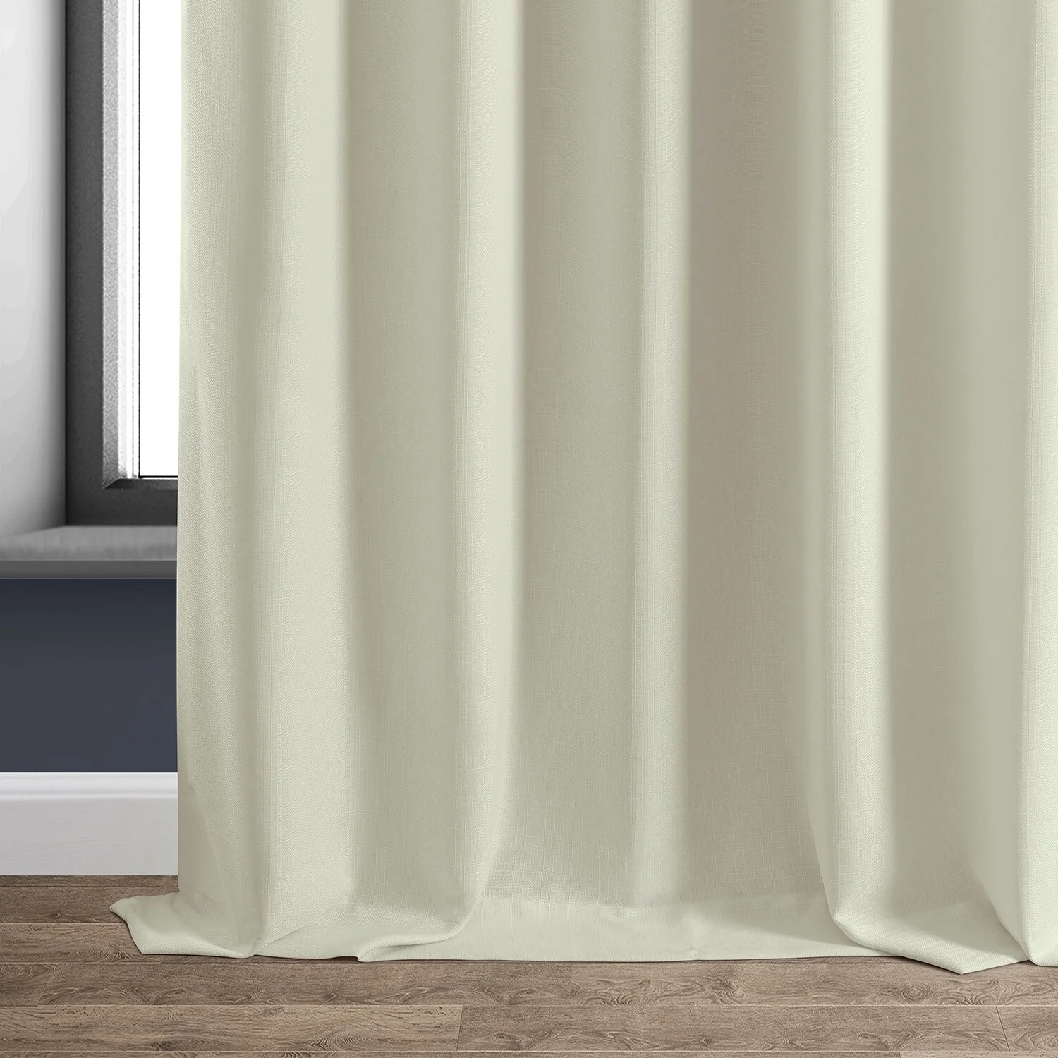 Exclusive Fabrics Faux Linen 100% Blackout Curtains Heat and Light Blocking - (1 Panel)