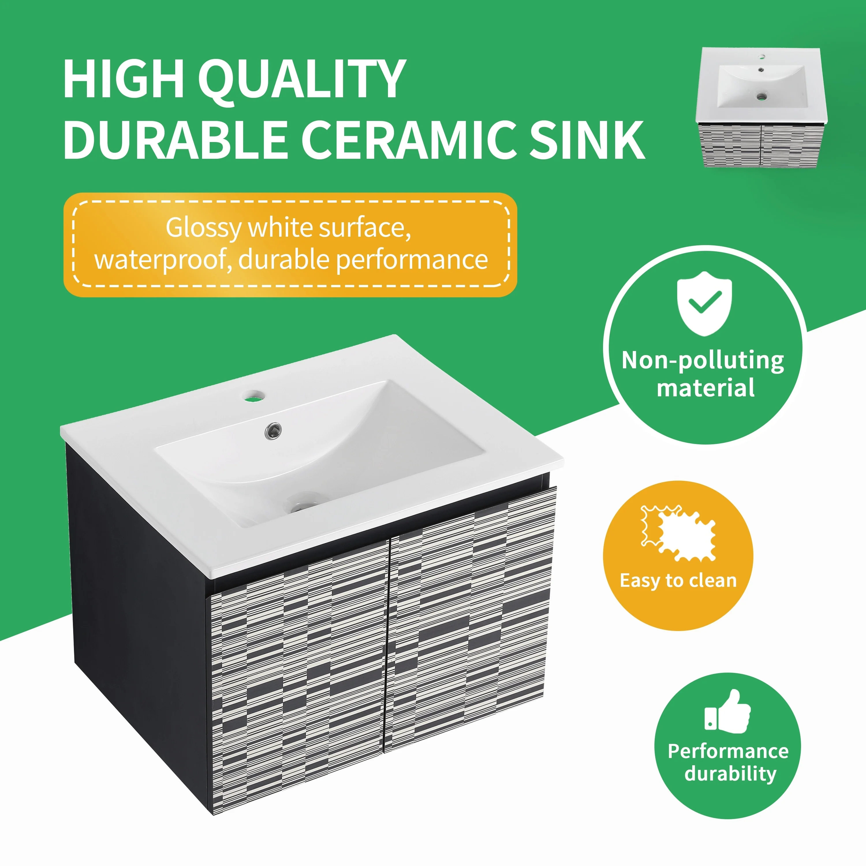 BNK 24/30/48 Inch Double Sink Bathroom Vanity with Soft Close Door