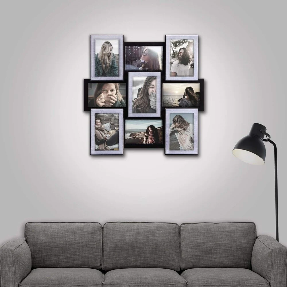 Jerry & Maggie - Photo Frame 18x18 Black & Silver 3x3 Square Photo Frame