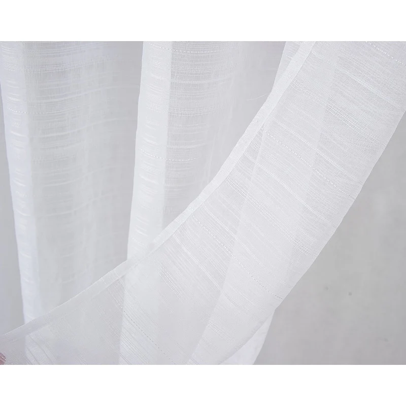 Erica Striped Doily Single Grommet Curtain Panel - (1x) 54 x 90 in. - (1x) 54 x 90 in.