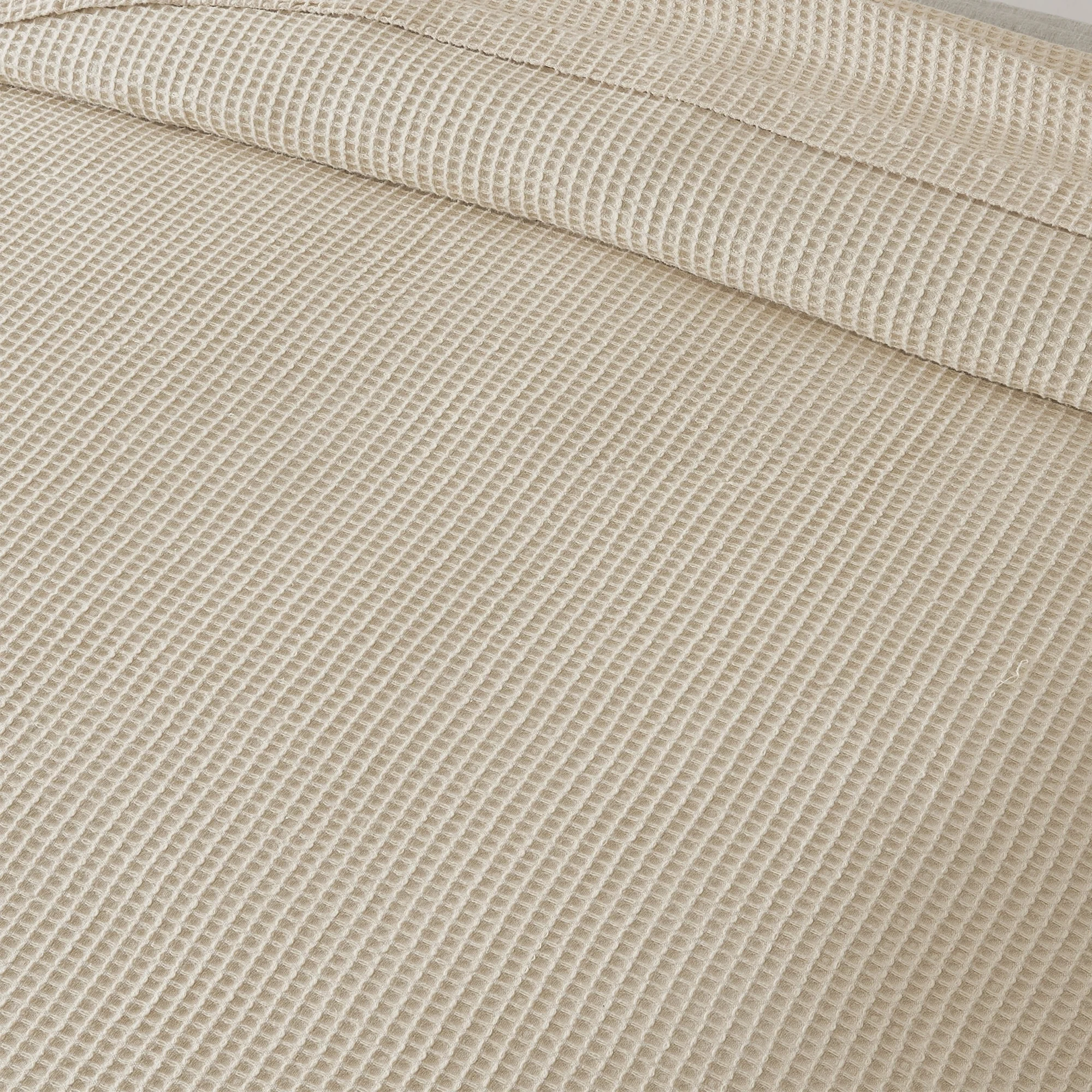 Linery & Co. 100% Cotton All-Season Lightweight Waffle Weave Knit Throw Blanket