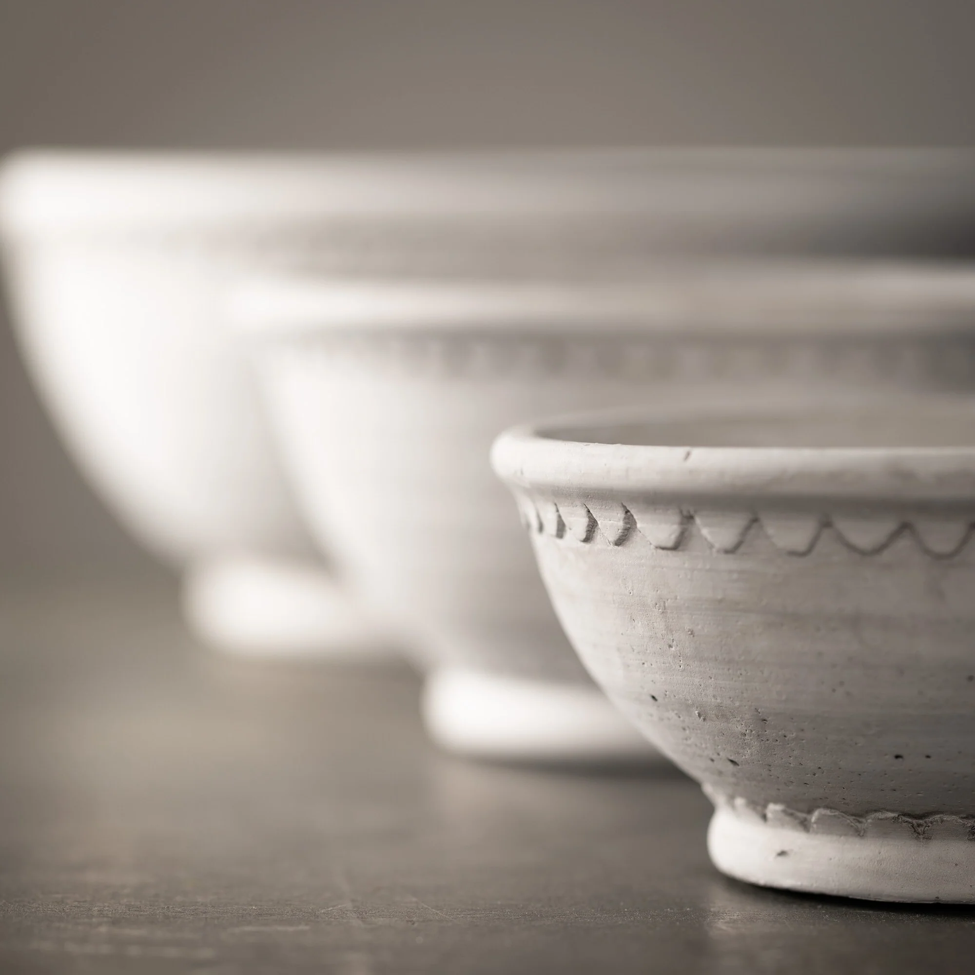 Sullivans Whitewashed Garden Ceramic Planter Bowl Set of 3, 4.5