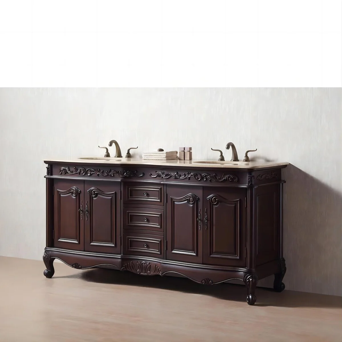 Shamikka 72'' Free Standing Double Bathroom Vanity with Marble Top
