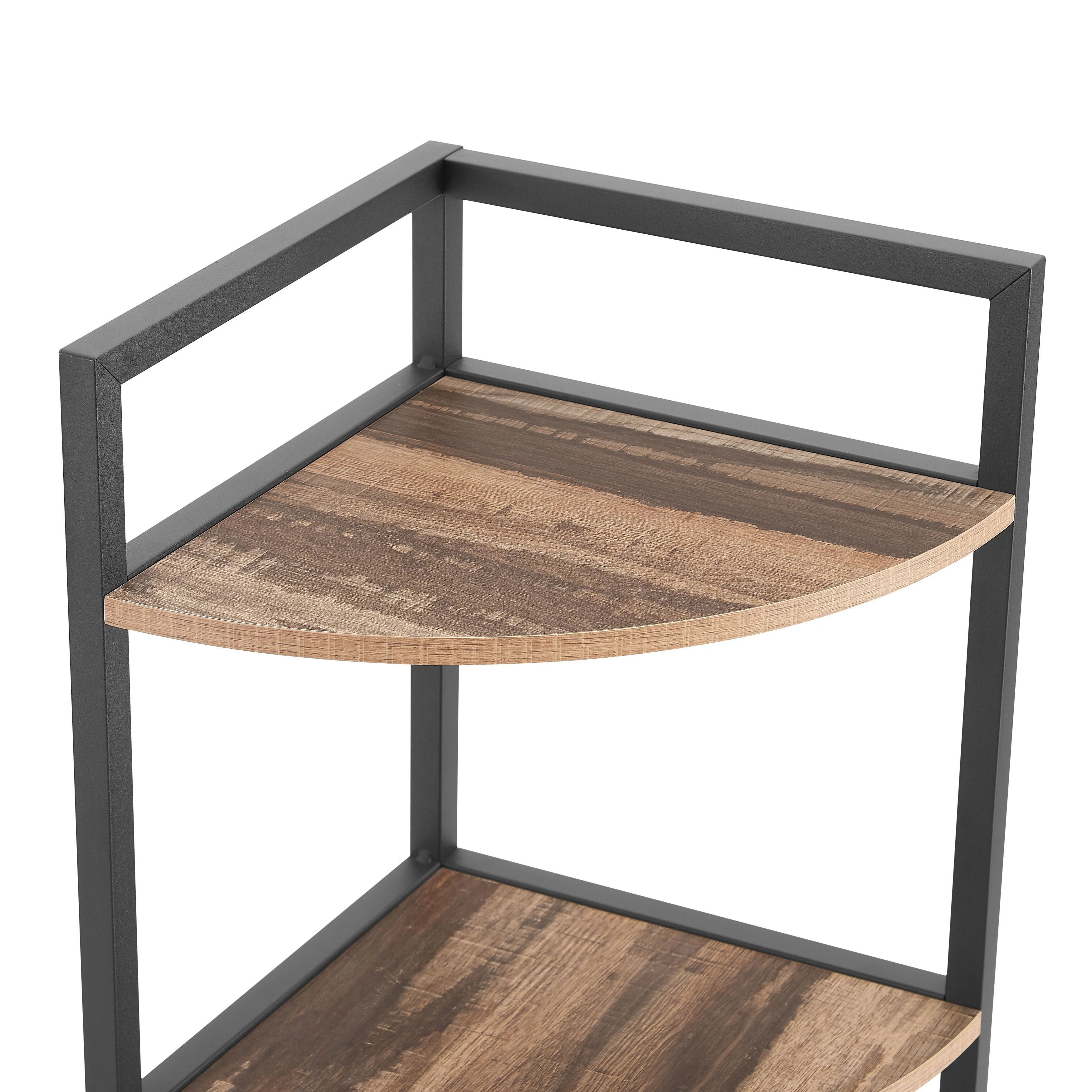 Modern Corner 6-Tier Open Shelf Wood Bookcase