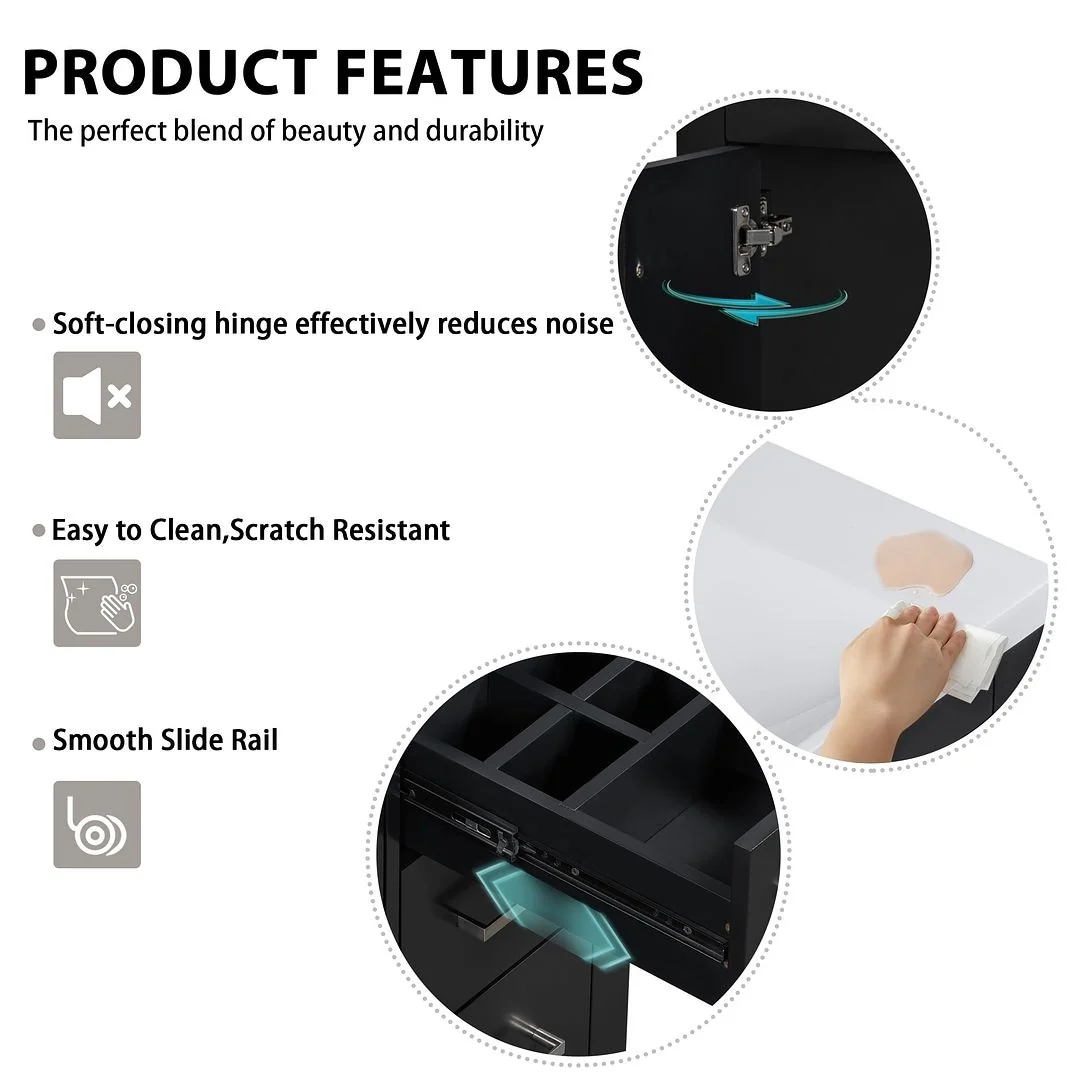 30'' Modern Freestanding Bathroom Vanity with Top Sink , Solid Wood Frame