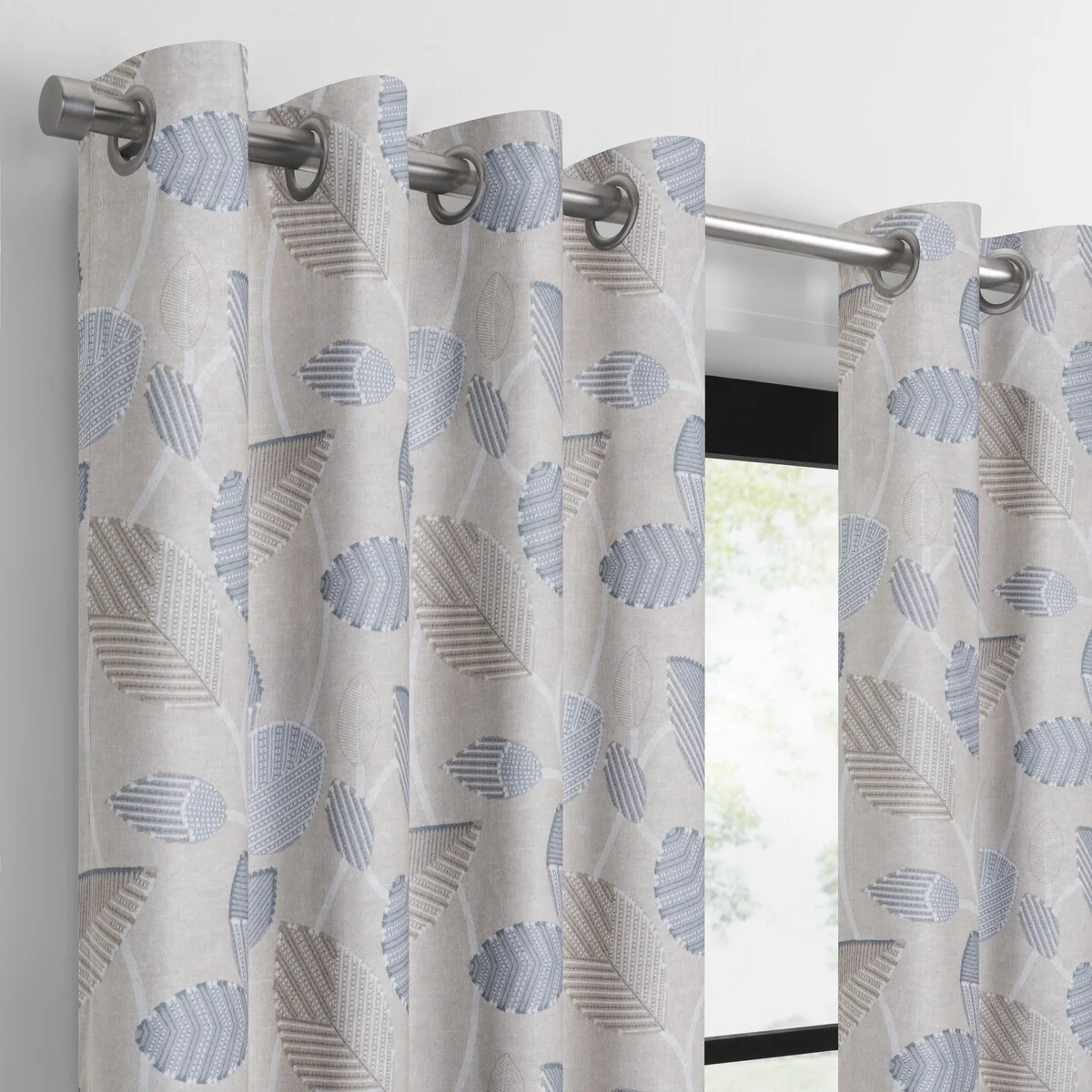 Eclipse Blackout Curtains, Larissa Leaf Grommet Curtains