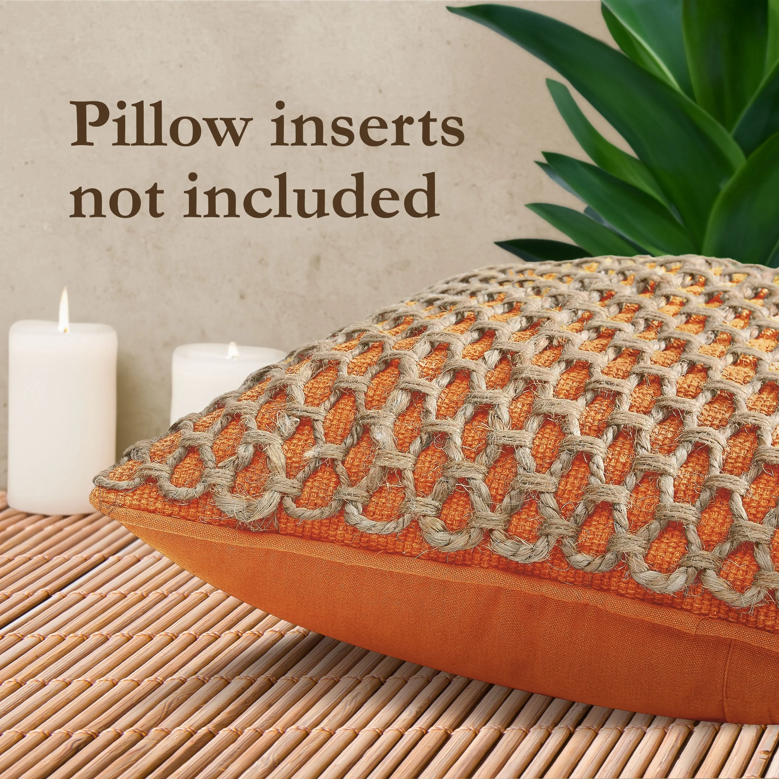 Boho Living Jada Braided Cotton/Jute Throw Pillow Covers