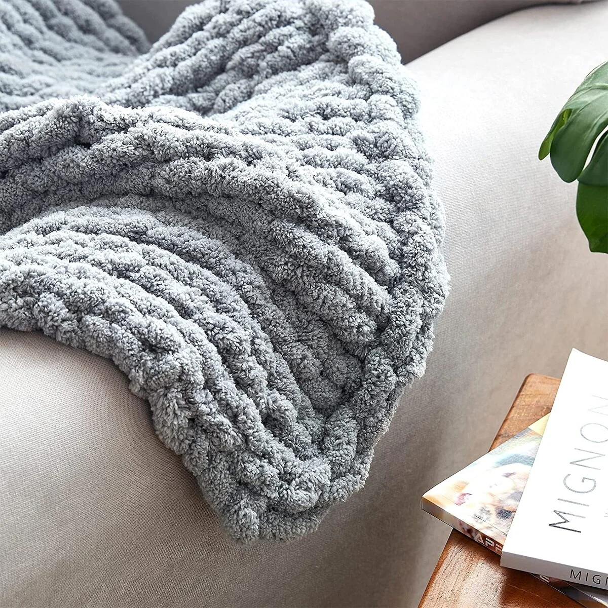 Cozy Potato® Chenille Chunky Knit Throw Blanket
