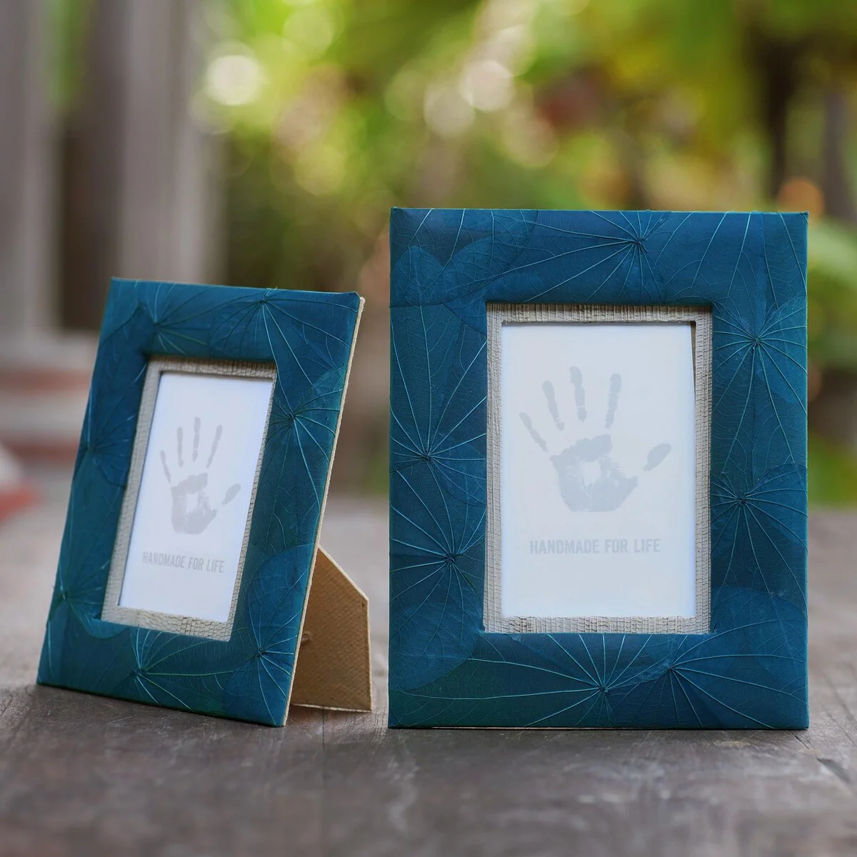 Novica Handmade Autumn Spirit In Blue Natural Fiber Photo Frames (Pair)