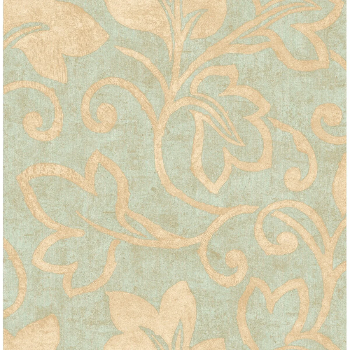 Seabrook Designs Ferne Leaf Scroll Unpasted Wallpaper