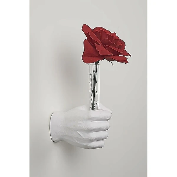 Interior Illusions Plus White Flower Vase Grip Hand - 7