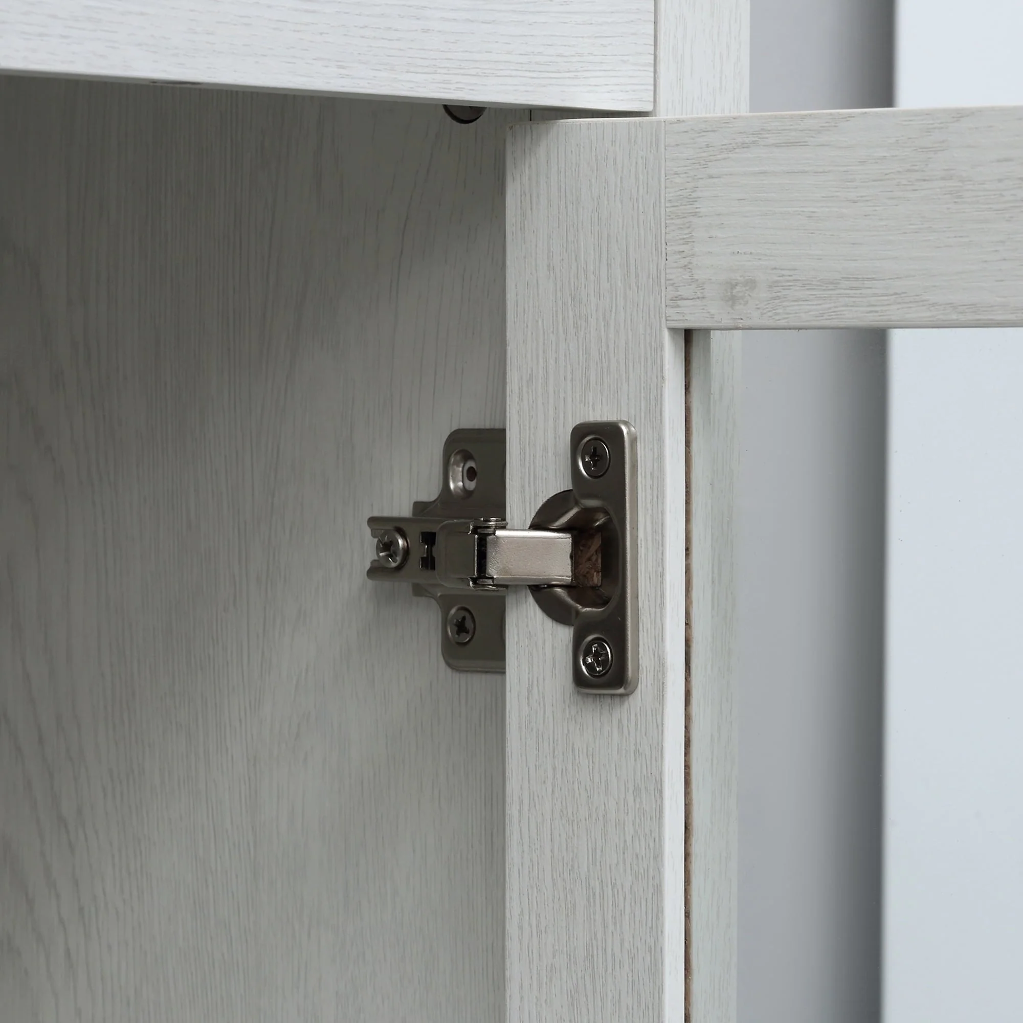 kleankin Modern Bathroom Cabinet, Bathroom Storage Organizer with Double Glass Doors and Adjustable Shelf