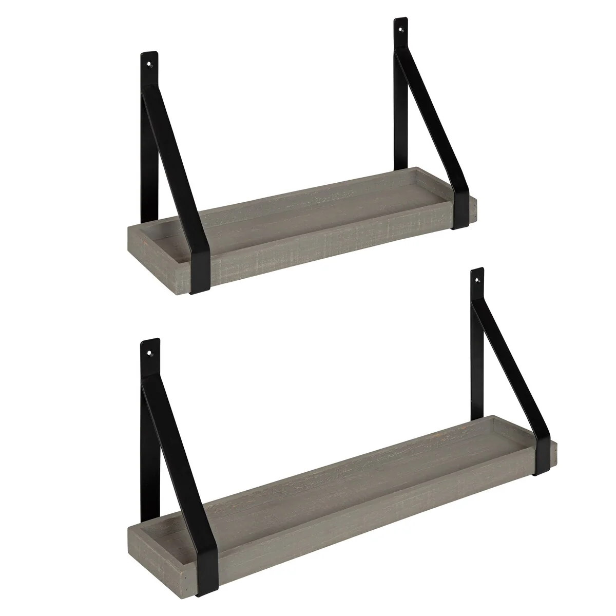 Kate and Laurel Sudbury Wood and Metal Wall Shelf Set - 2 Piece