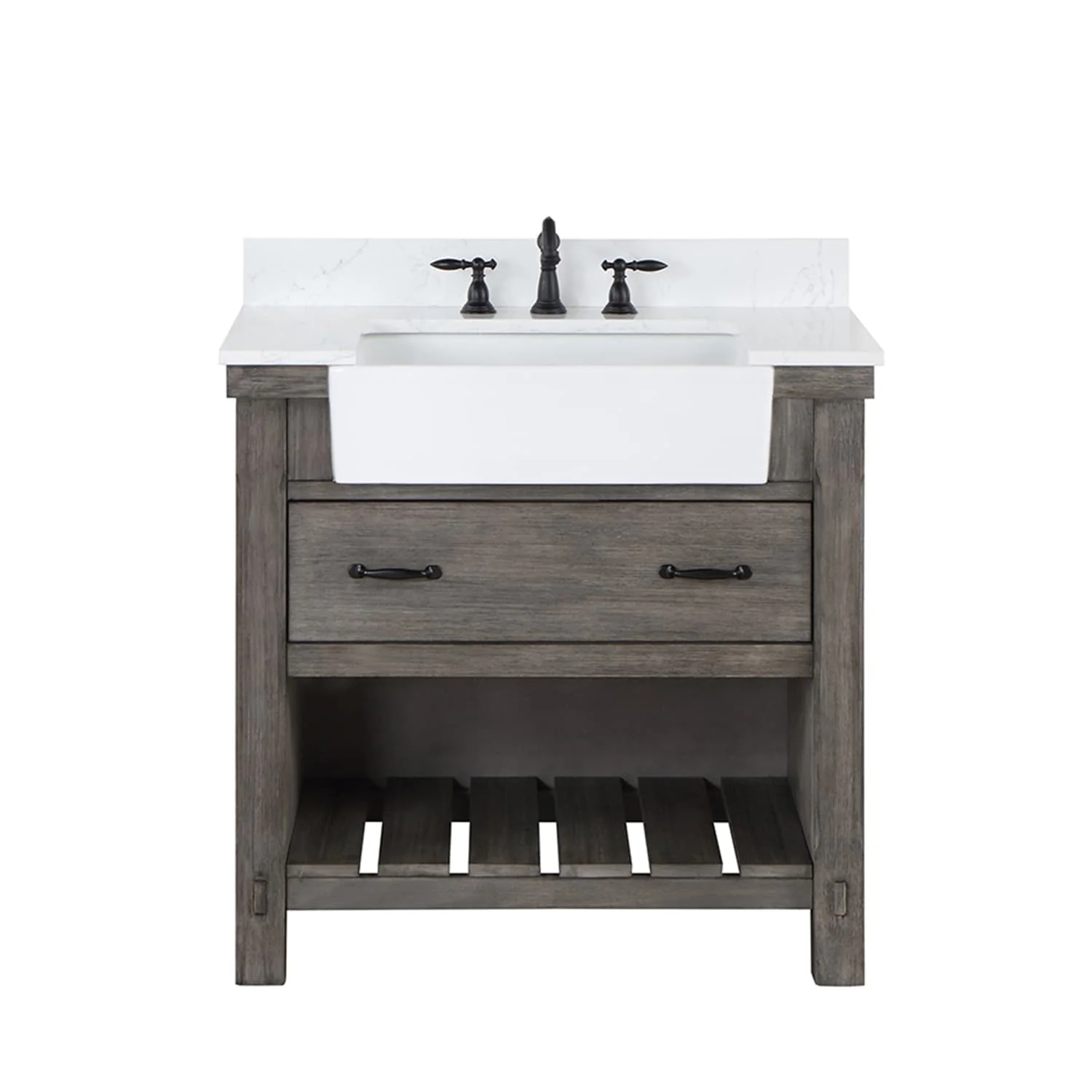 Villareal Bath Vanity with Composite Stone Top without Mirror