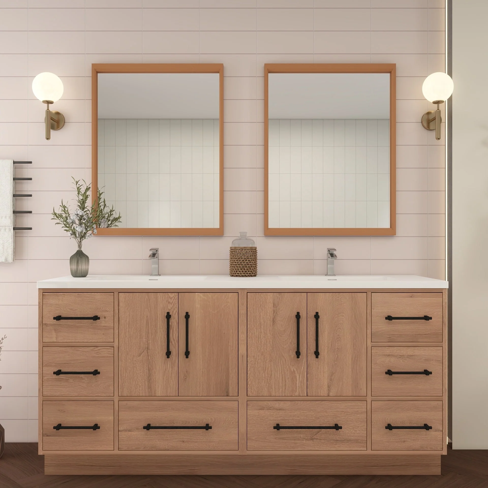 Victoria 72'' Freestanding Vanity with Double Reinforced Acrylic Sink - 71.5