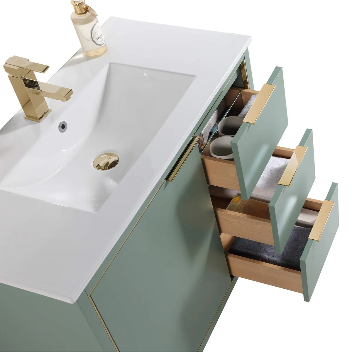 Fine Fixtures Opulence Collection Bathroom Vanity with White Ceramic Sink