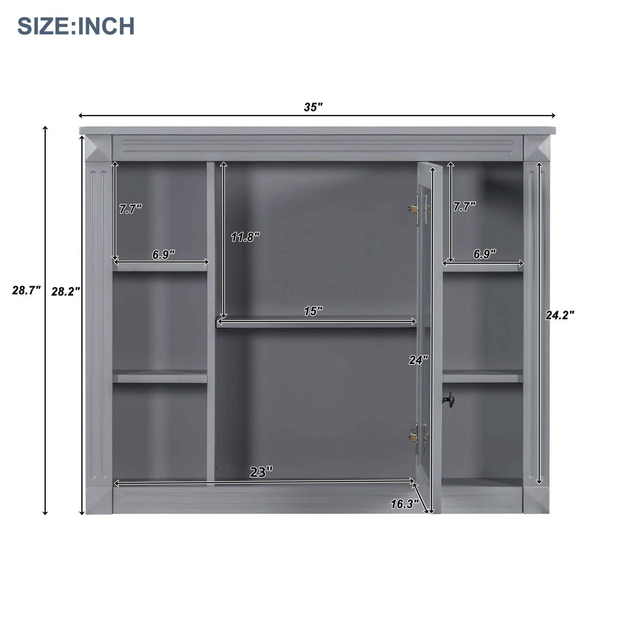 35'' x 28'' Wall Mounted Bathroom Medicine Cabinet - 35