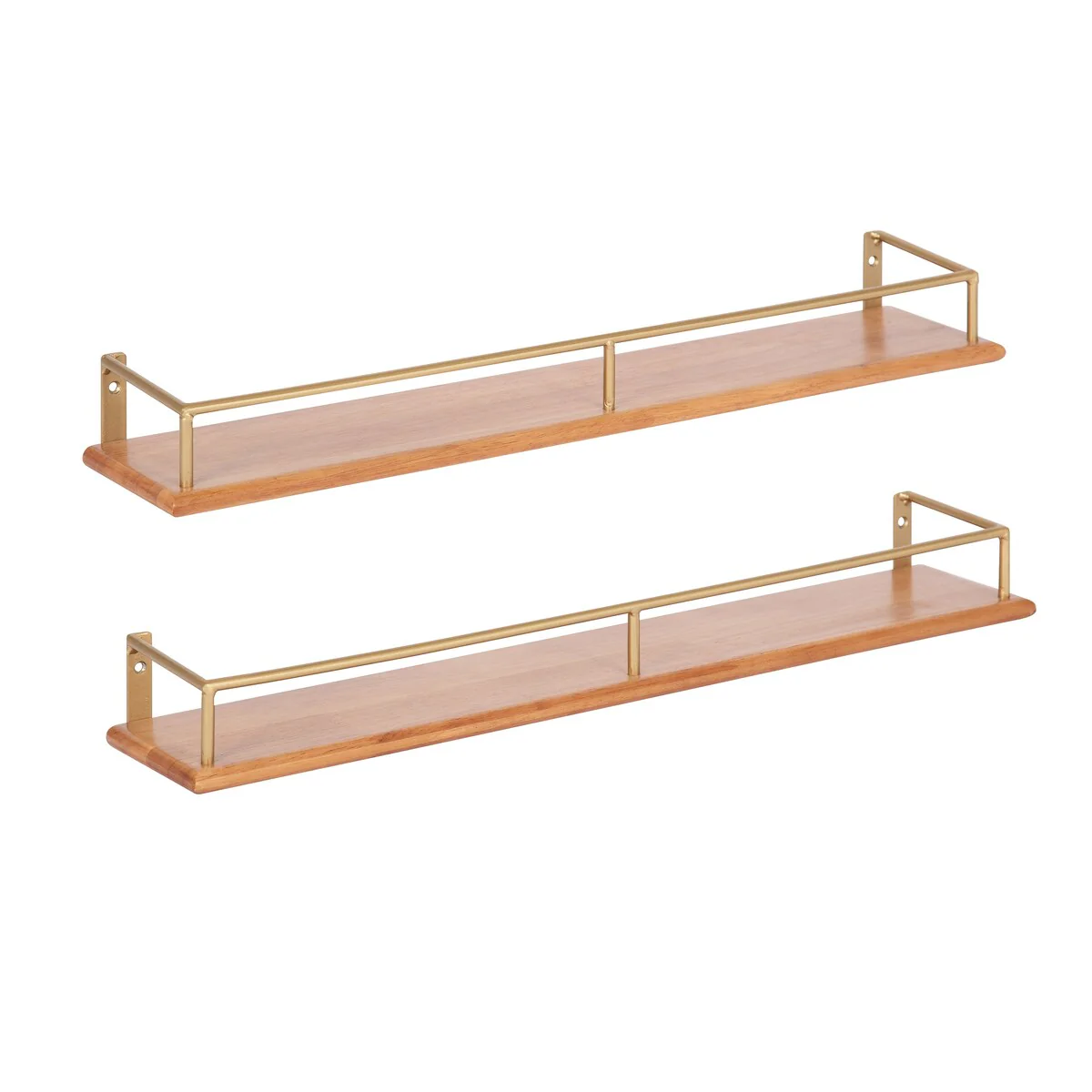 Kate and Laurel Camryn Wood and Metal Shelf Set - 2pk 24