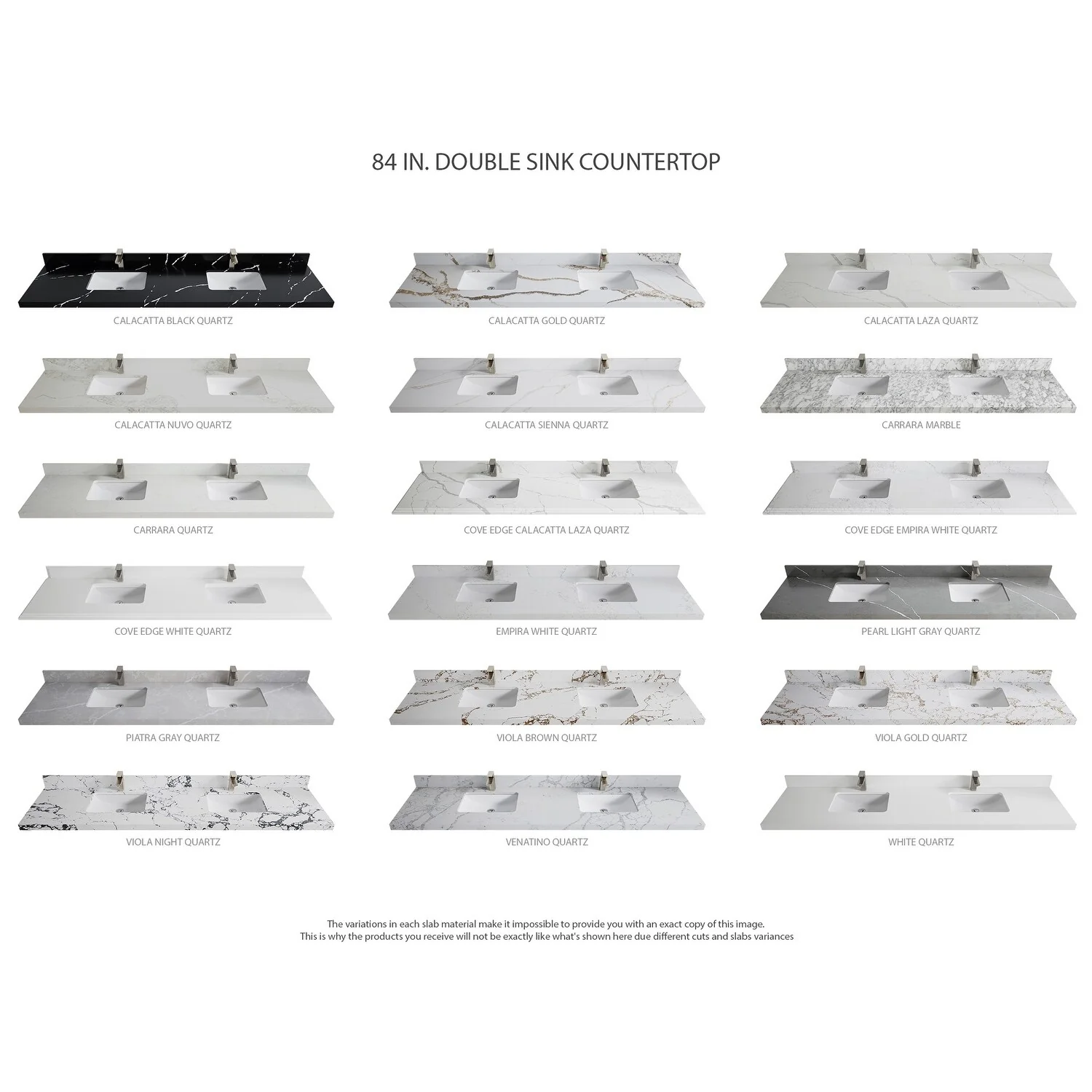 Willow Collections 84 in. W x 22 in. D Alys Double Bowl Sink Bathroom Vanity with Countertop