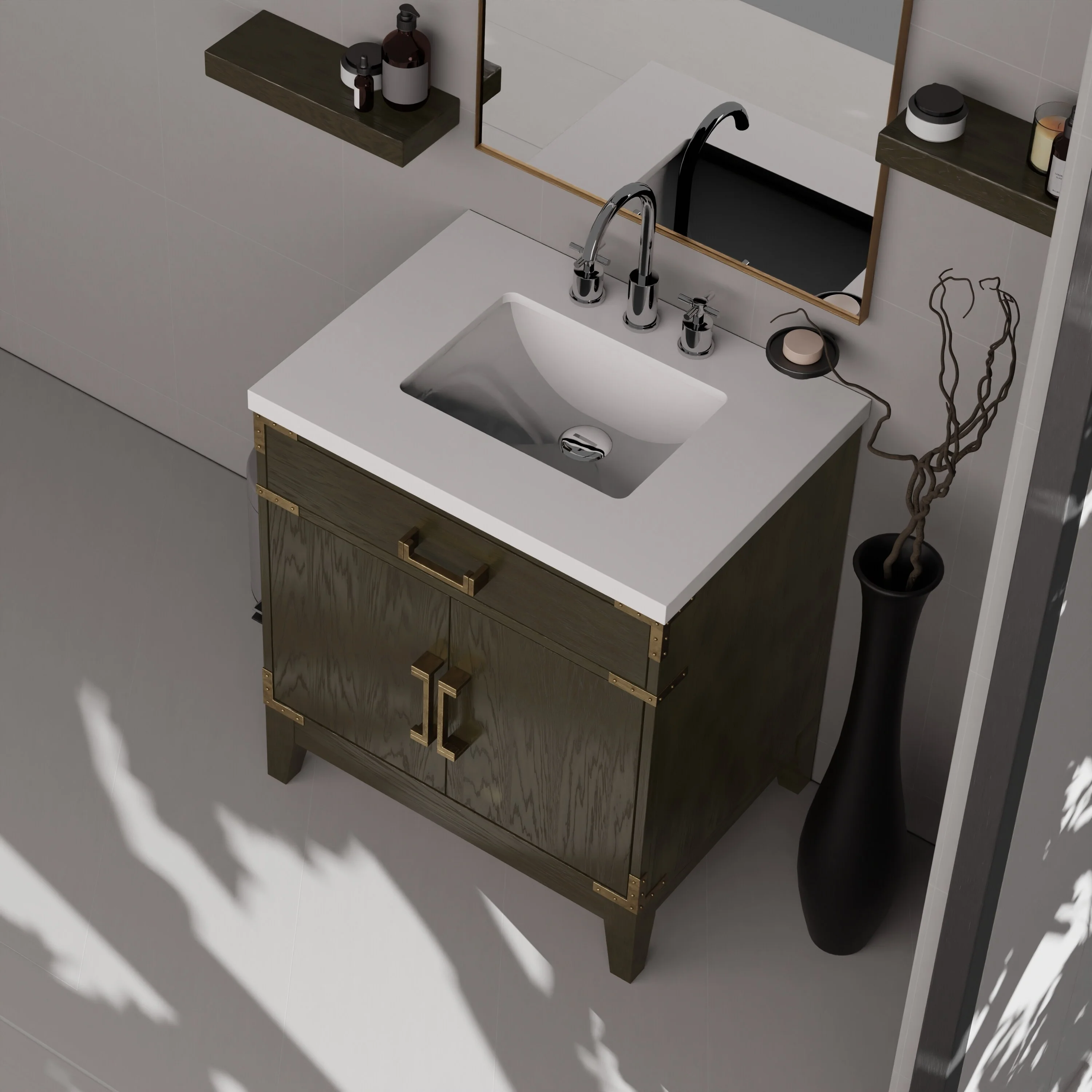 Laurel Bath Vanity Quartz Top, Sink and Faucet
