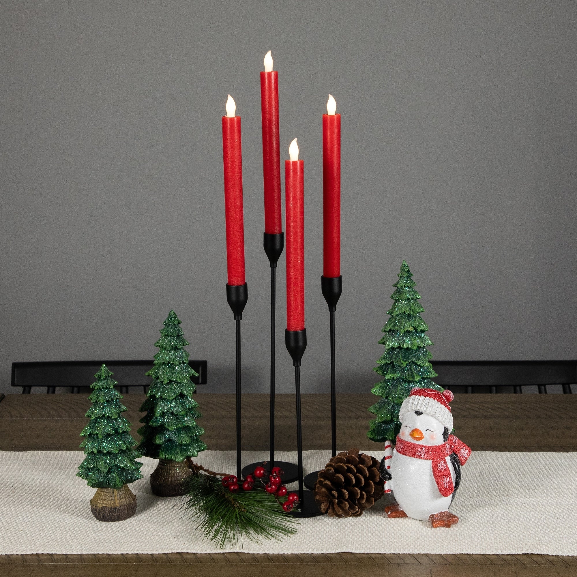LED Flickering Flameless Taper Christmas Candles - 9.75