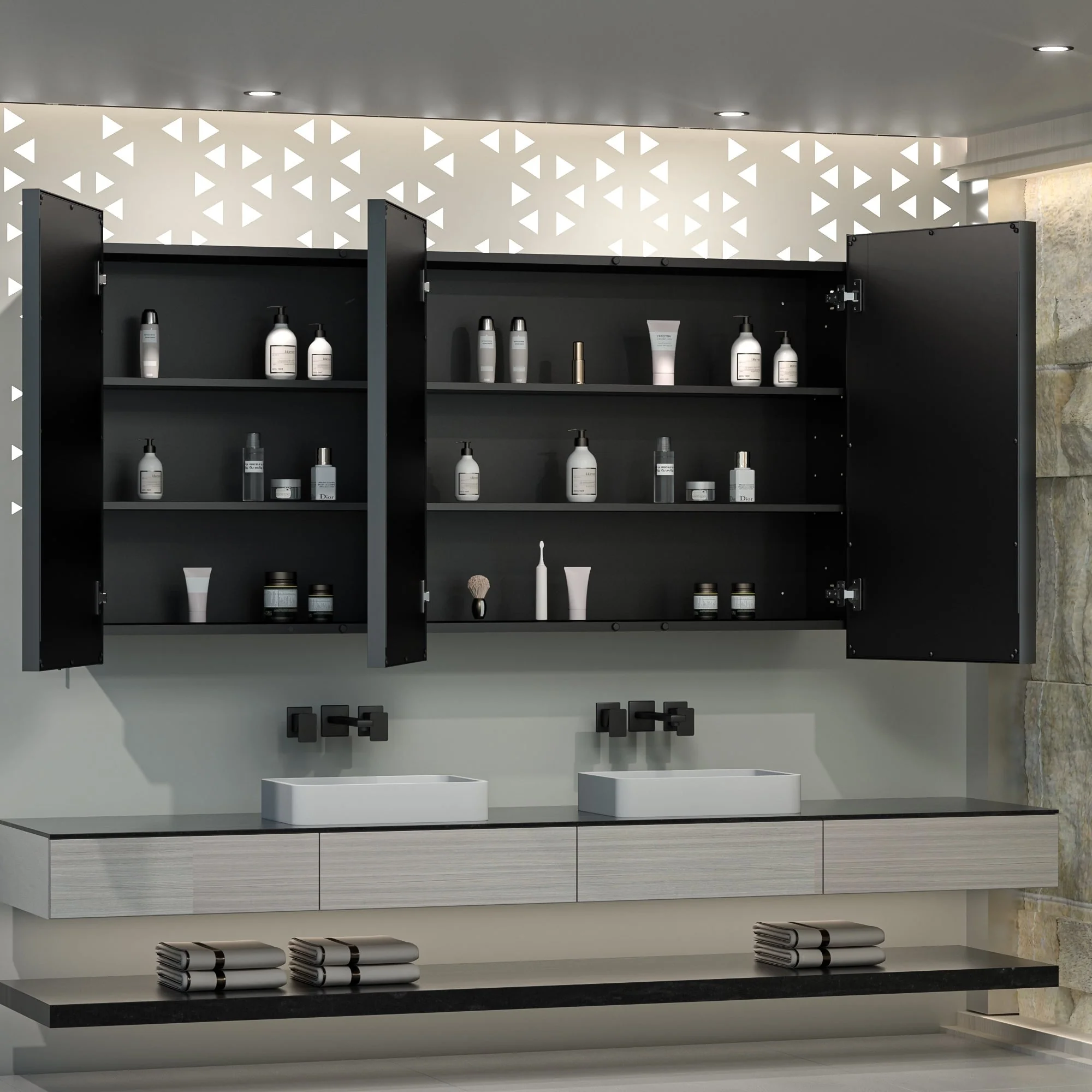 TokeShimi Medicine Cabinets for Bathroom with Mirror, Beveled Framed