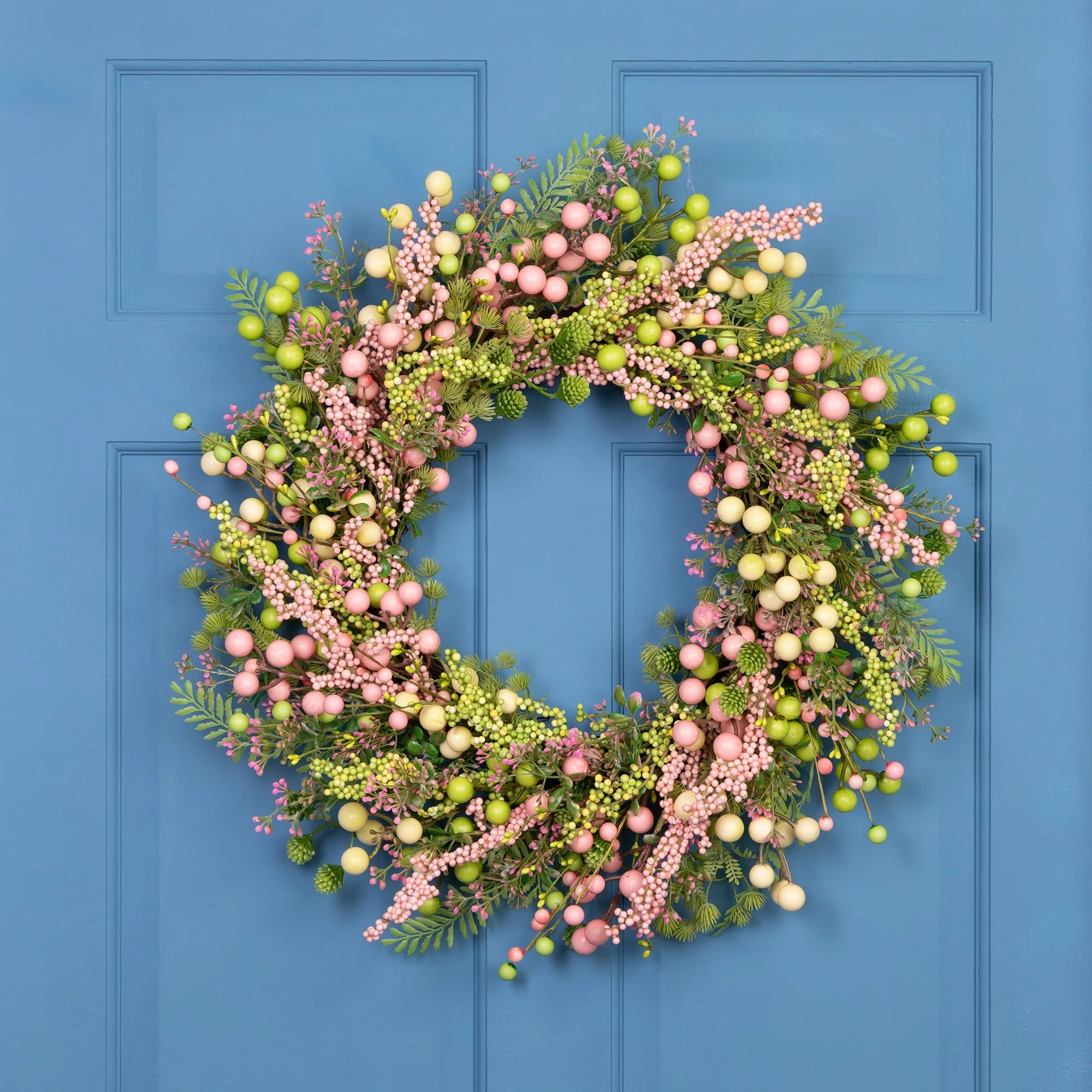 Berries and Olives Artificial Spring Wreath - 25