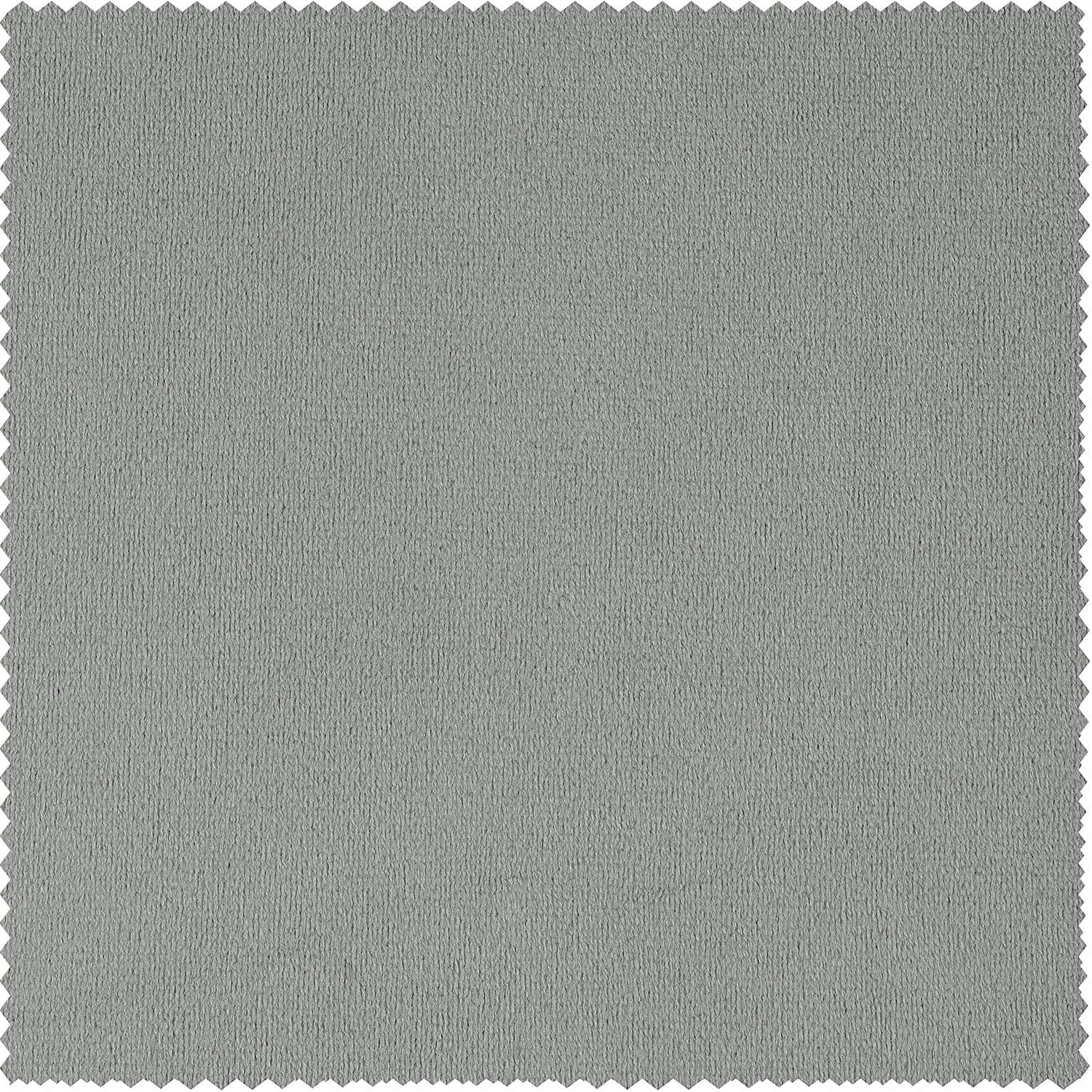 Exclusive Fabrics Grommet Silver Grey Velvet Blackout Curtain (1 Panel)