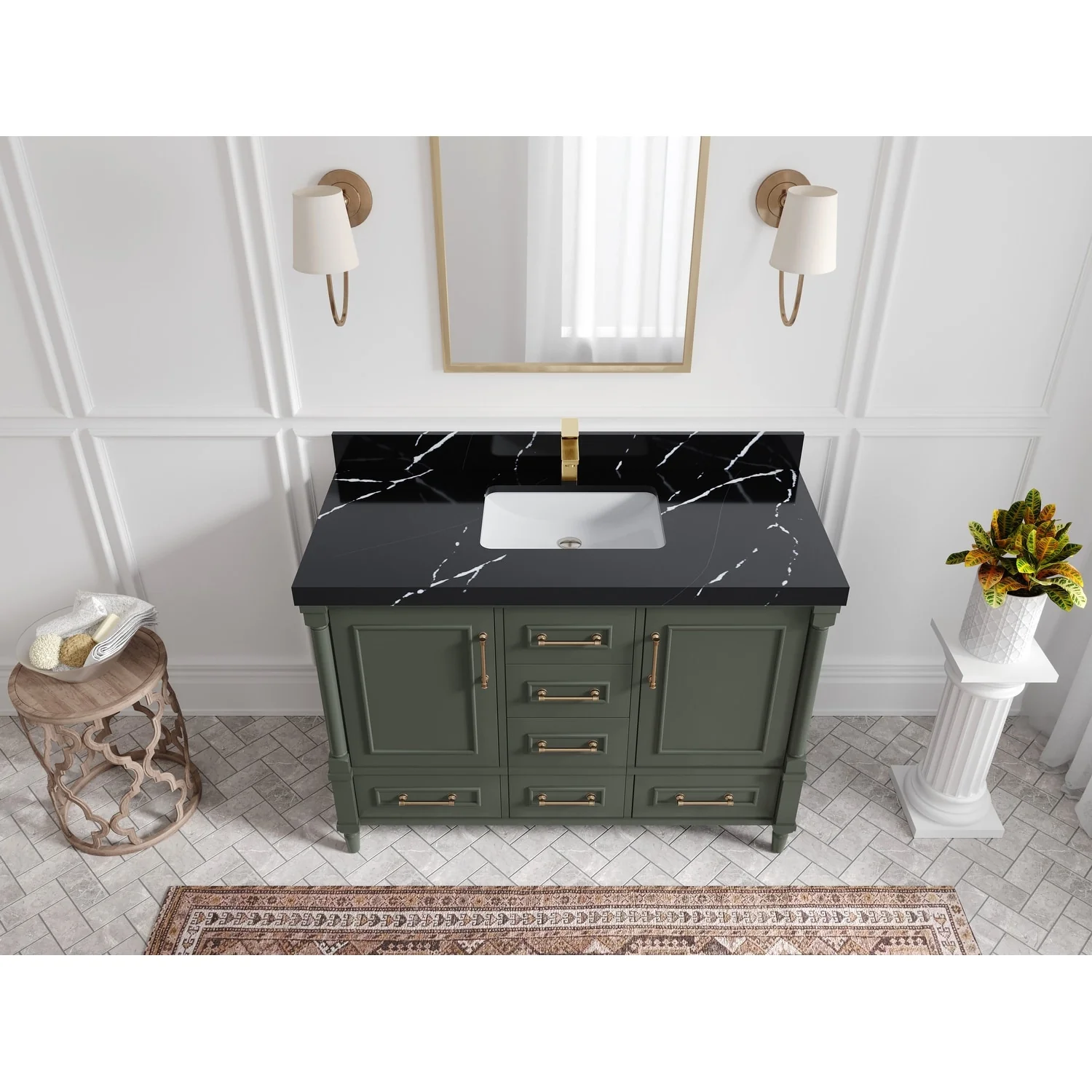 Willow Collections 48 in. W x 22 in. D Aberdeen Single Bowl Sink Bathroom Vanity with Countertop