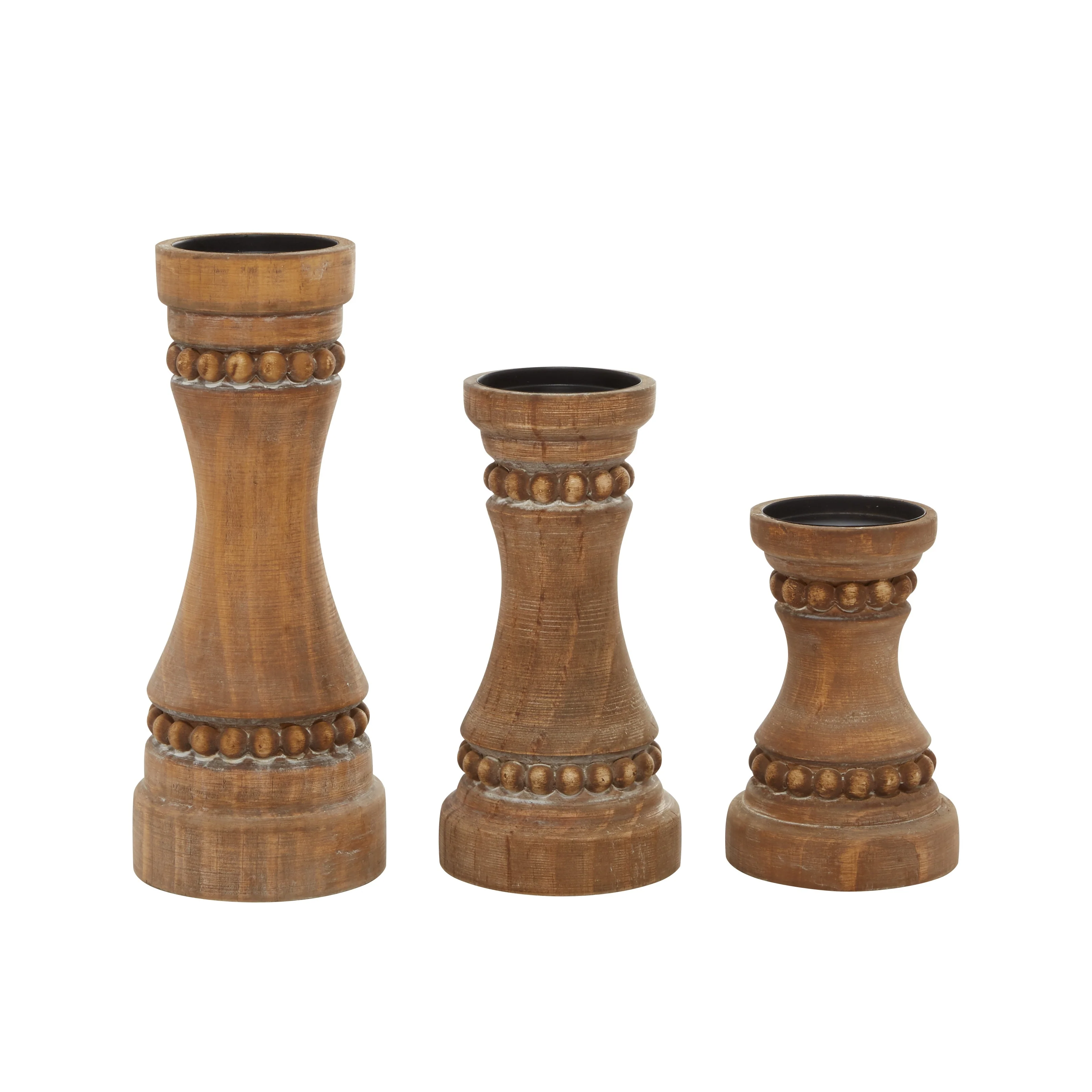 Wood Farmhouse Candle Holder (Set of 3) - S/3 12