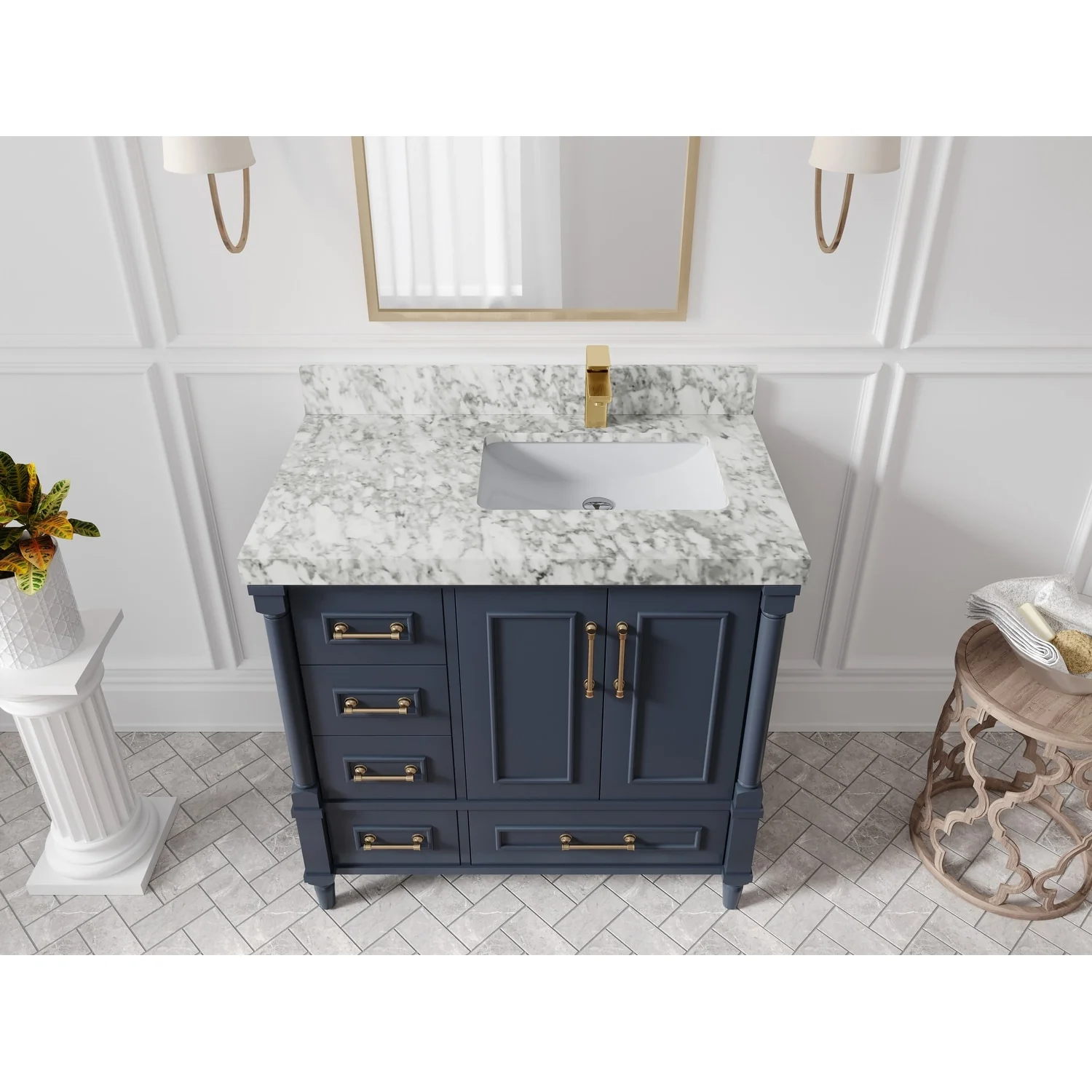 Willow Collections 36 in. W x 22 in. D Aberdeen Right Offset Sink Bathroom Vanity with Countertop