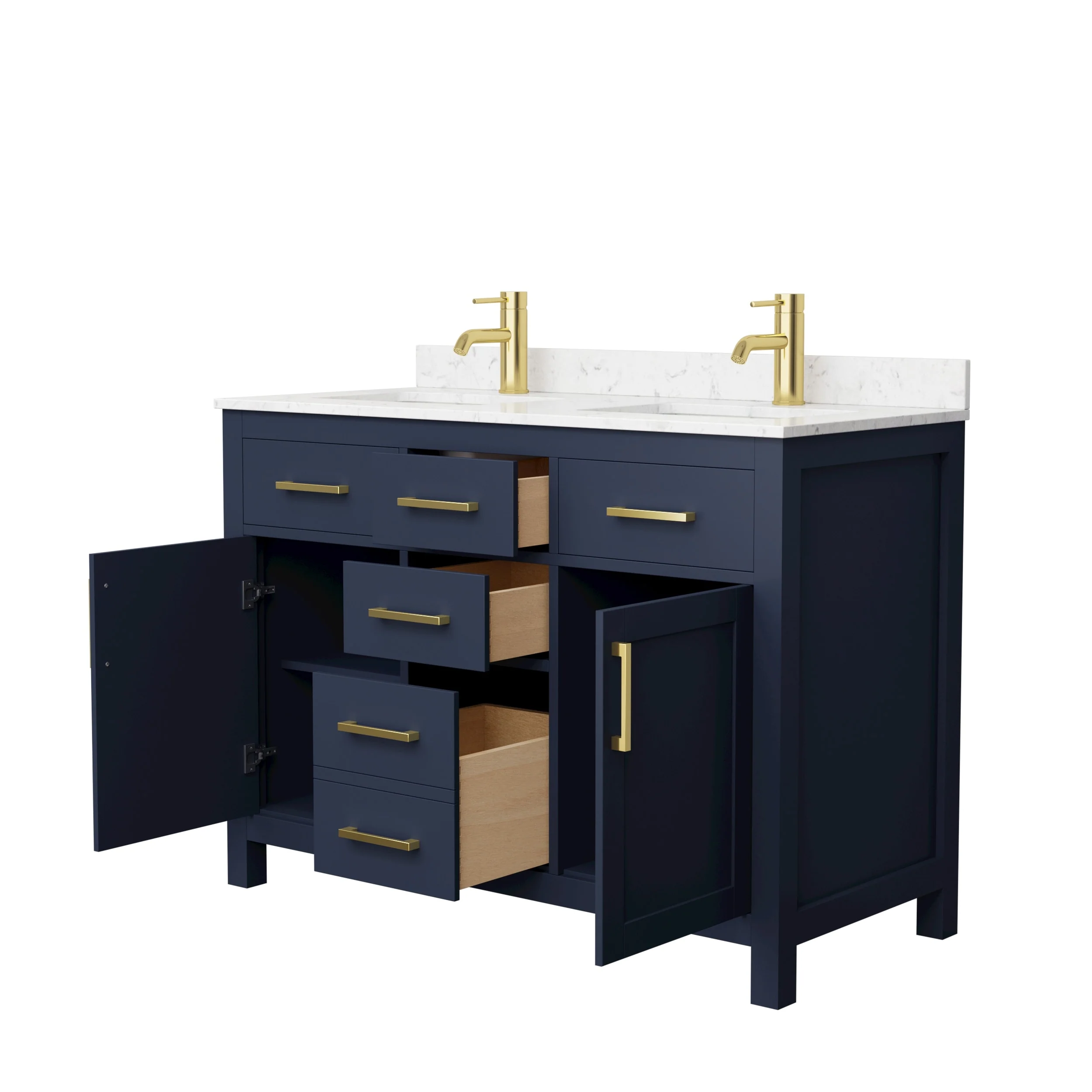Beckett 48 Inch Double Vanity, Cultured Marble Top