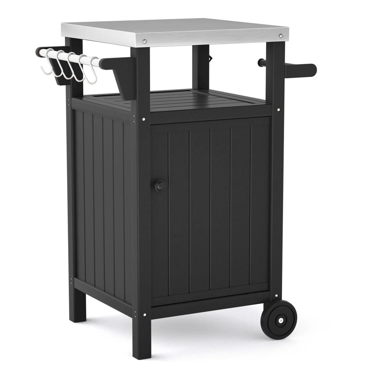 Outdoor Grilling Cart with Stainless Steel Countertop and Storage