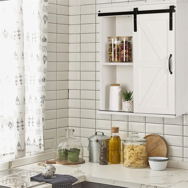 Wood Wall Storage Bathroom Cabinet - 21.7