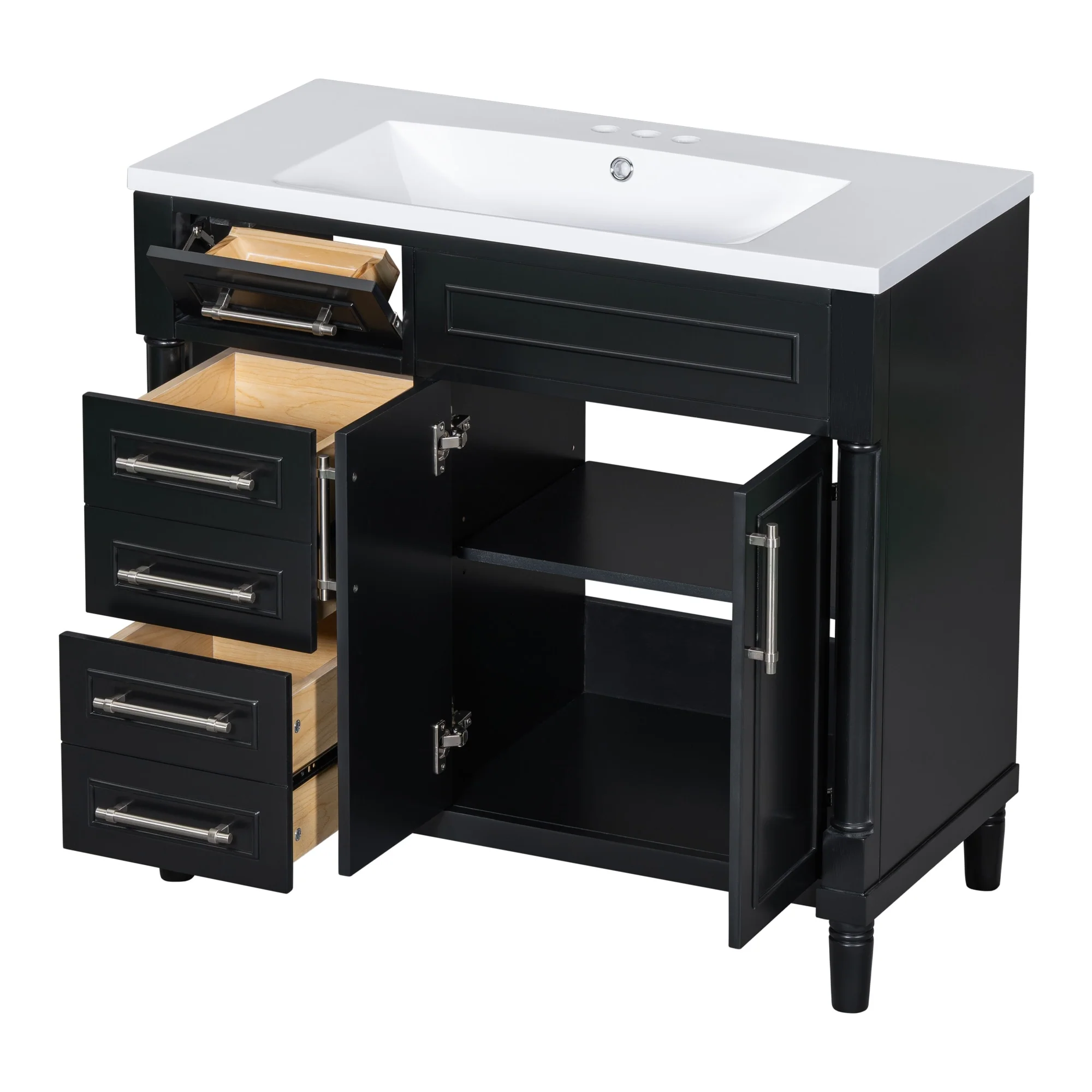 36'' Bathroom Vanity with Top Resin Sink