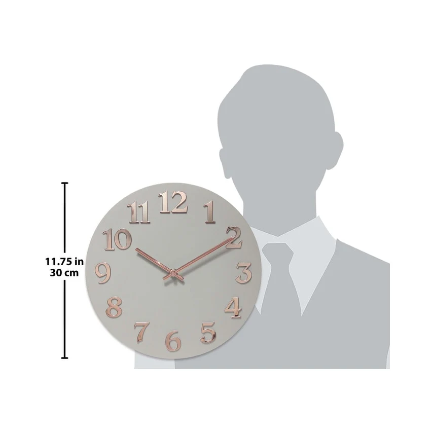 Infinity Instruments Vogue 12-inch Round Wall Clock - 12 x 1.25 x 12