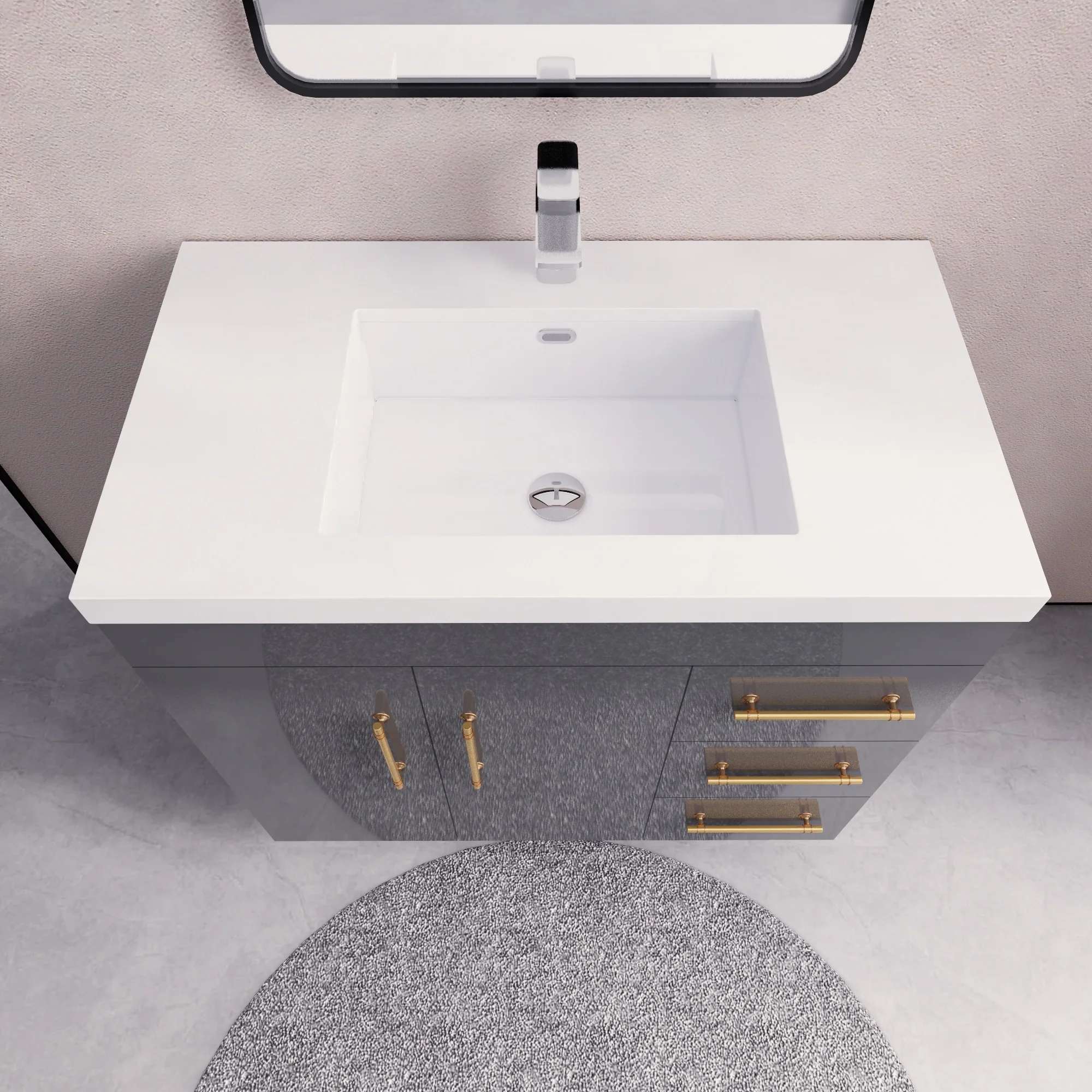Eliza 36 Freestanding Vanity (Right Drawers) with Single Sink