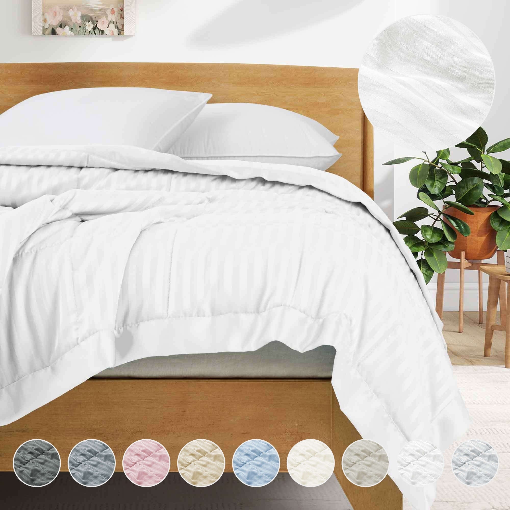 Hotel Quality Luxury All Season Jacquard Soft Bed Blanket with Satin Trim, Cozy and Warm