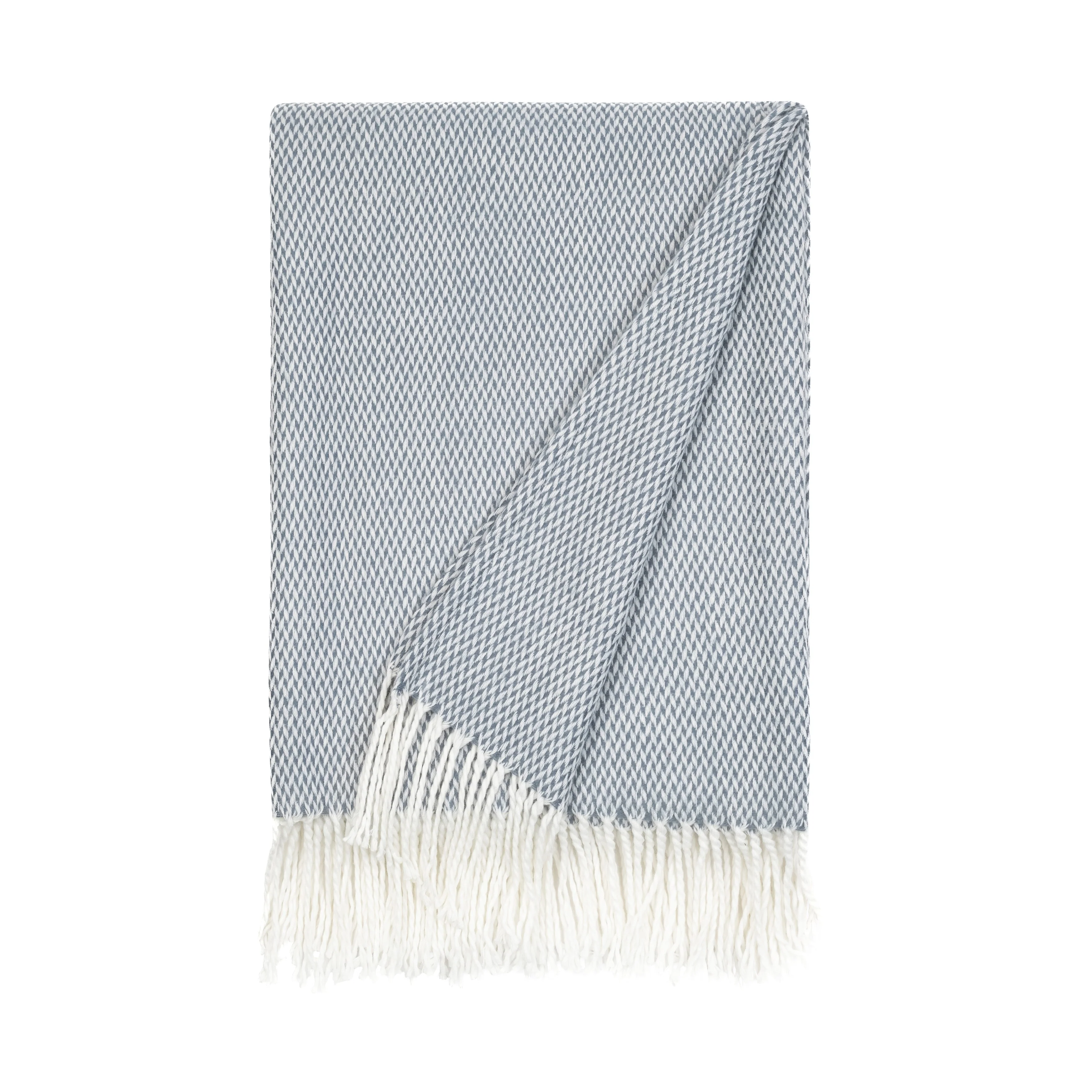 Becky Cameron Throw Blanket Herringbone with Fringed Edges