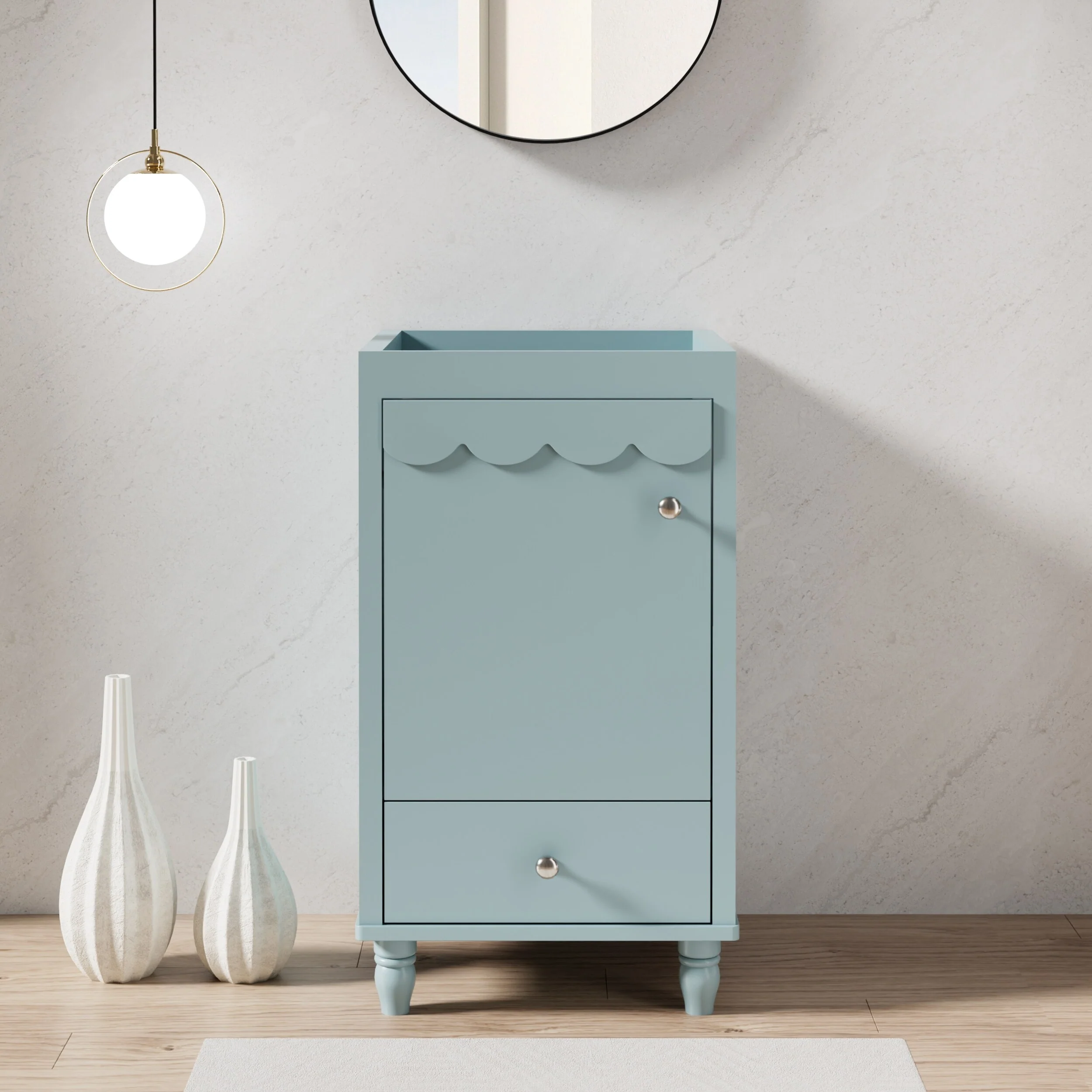 Lace Trim Freestanding Bathroom Vanity Set - Perfect for Bathrooms