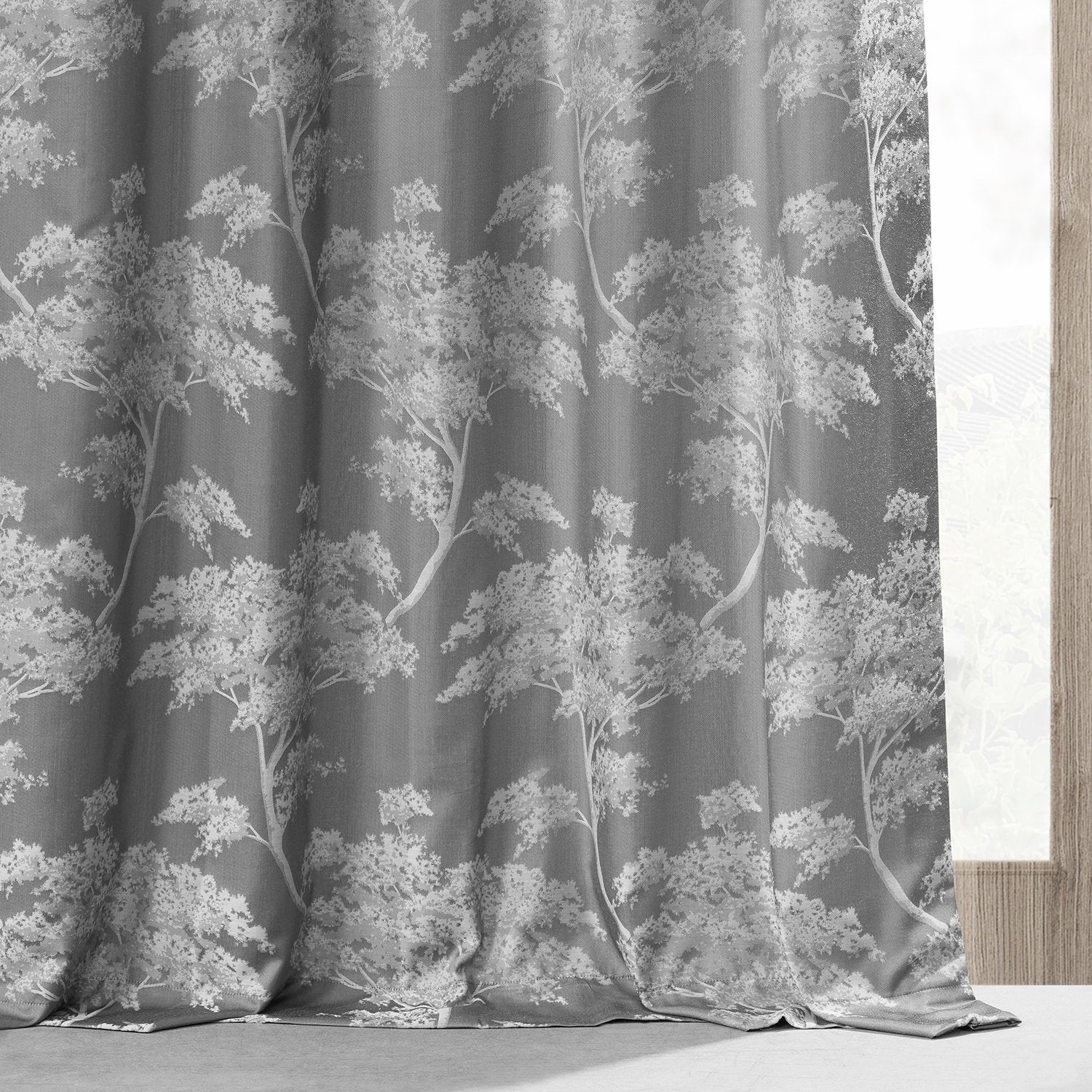 Exclusive Fabrics Sequoia Faux Silk Jacquard Curtain (1 Panel)
