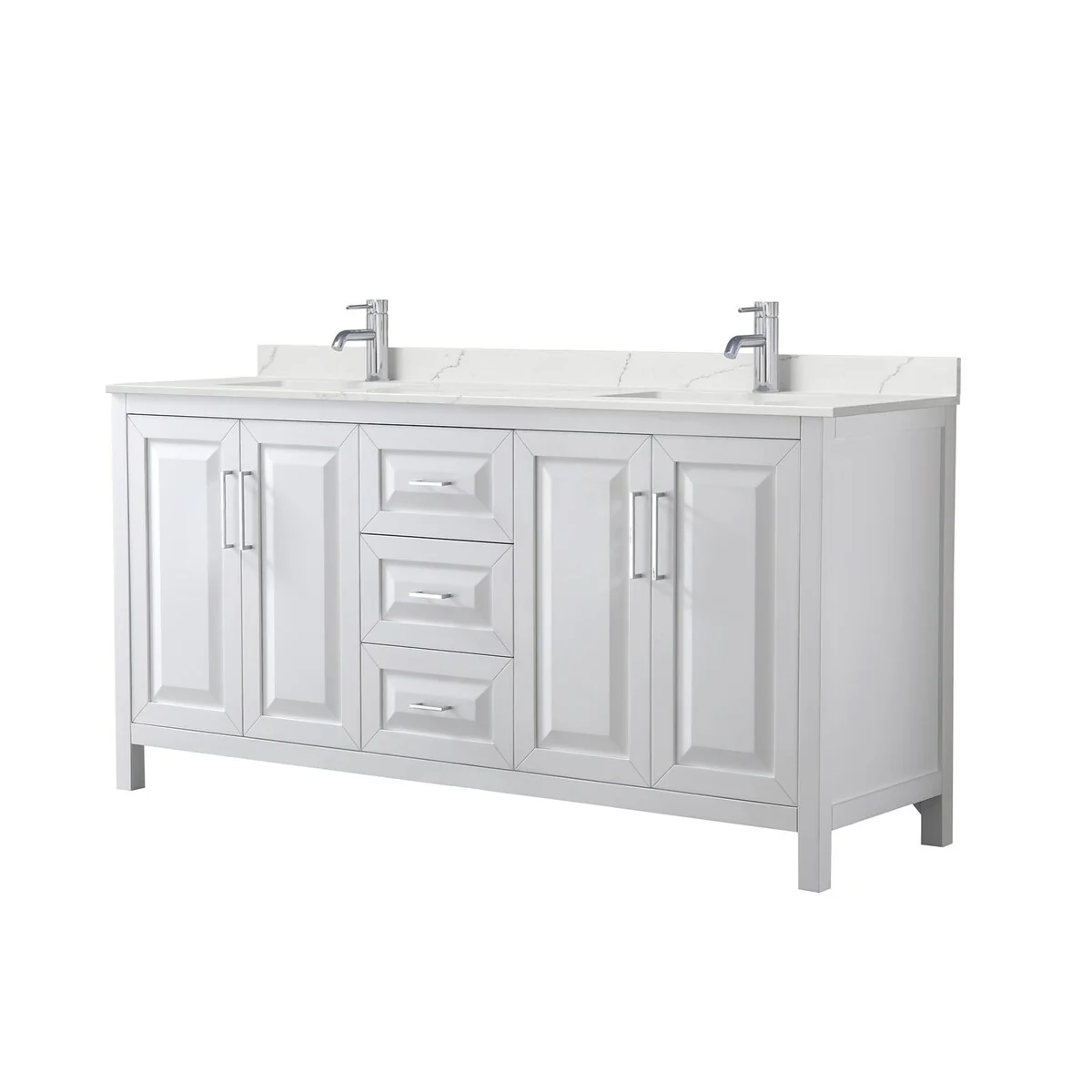 Daria 72-inch Double Vanity, Single Hole Quartz Top